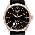 Rolex Cellini Dual Time Everose Rose Gold Mens Watch 50525