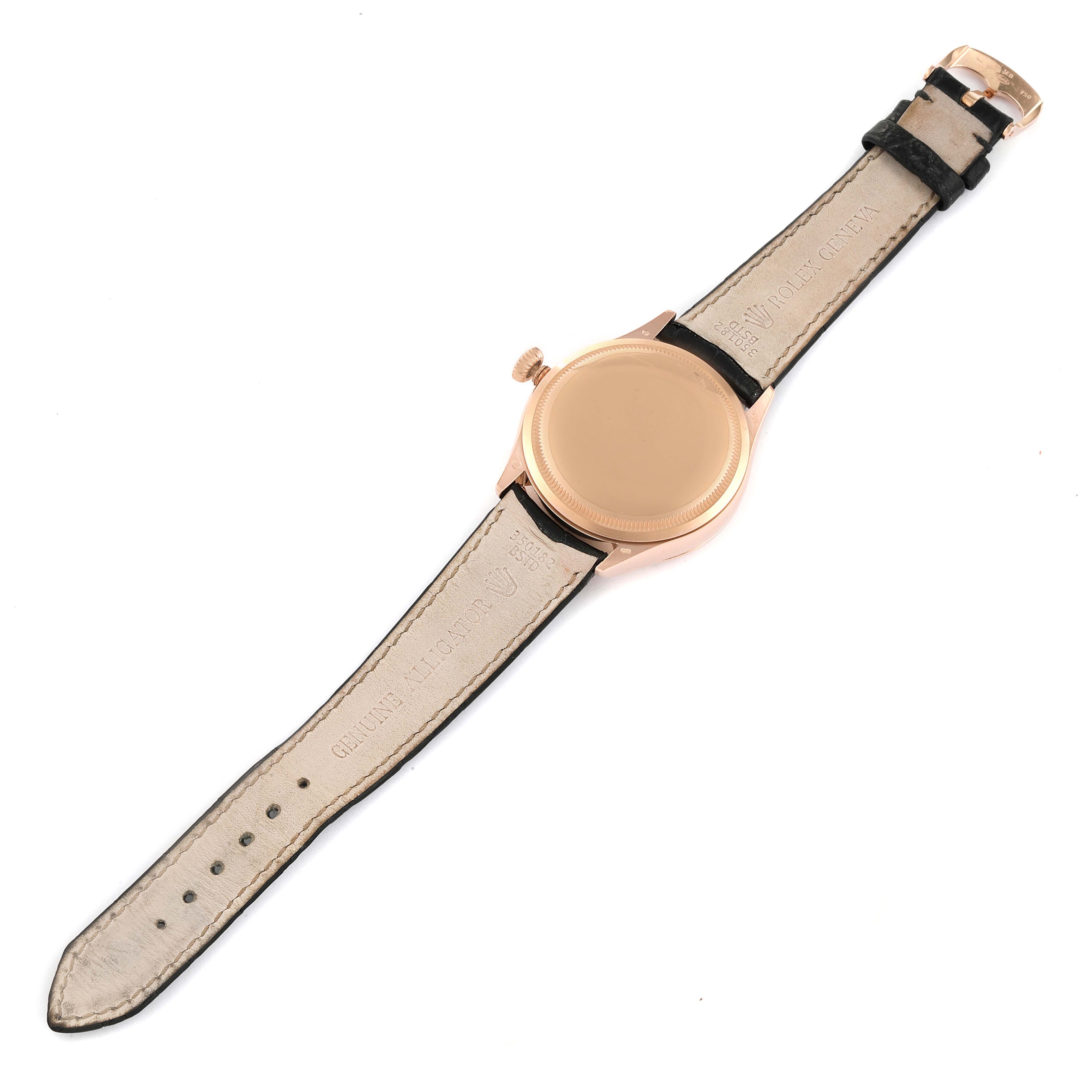 Rolex Cellini Dual Time Everose Rose Gold Mens Watch 50525