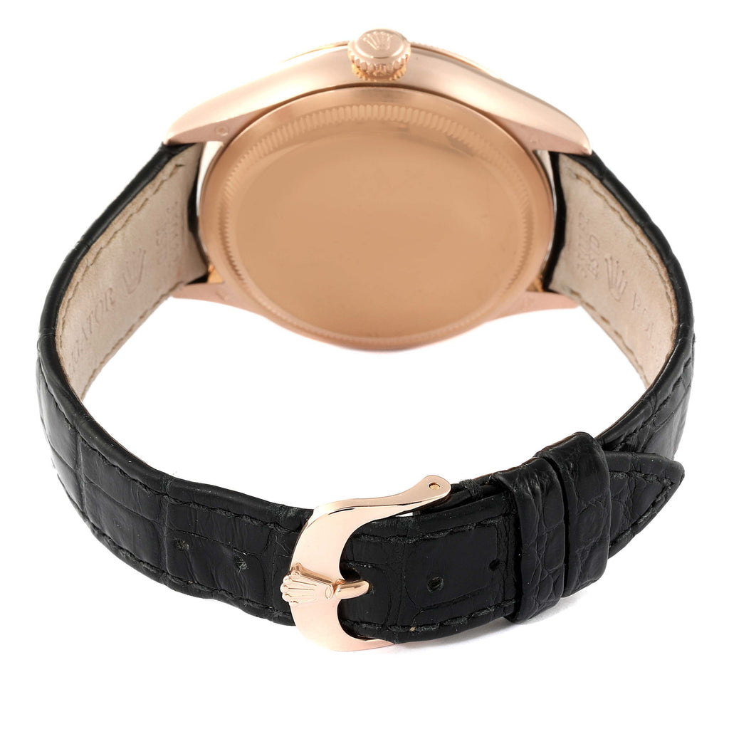 Rolex Cellini Dual Time Everose Rose Gold Mens Watch 50525