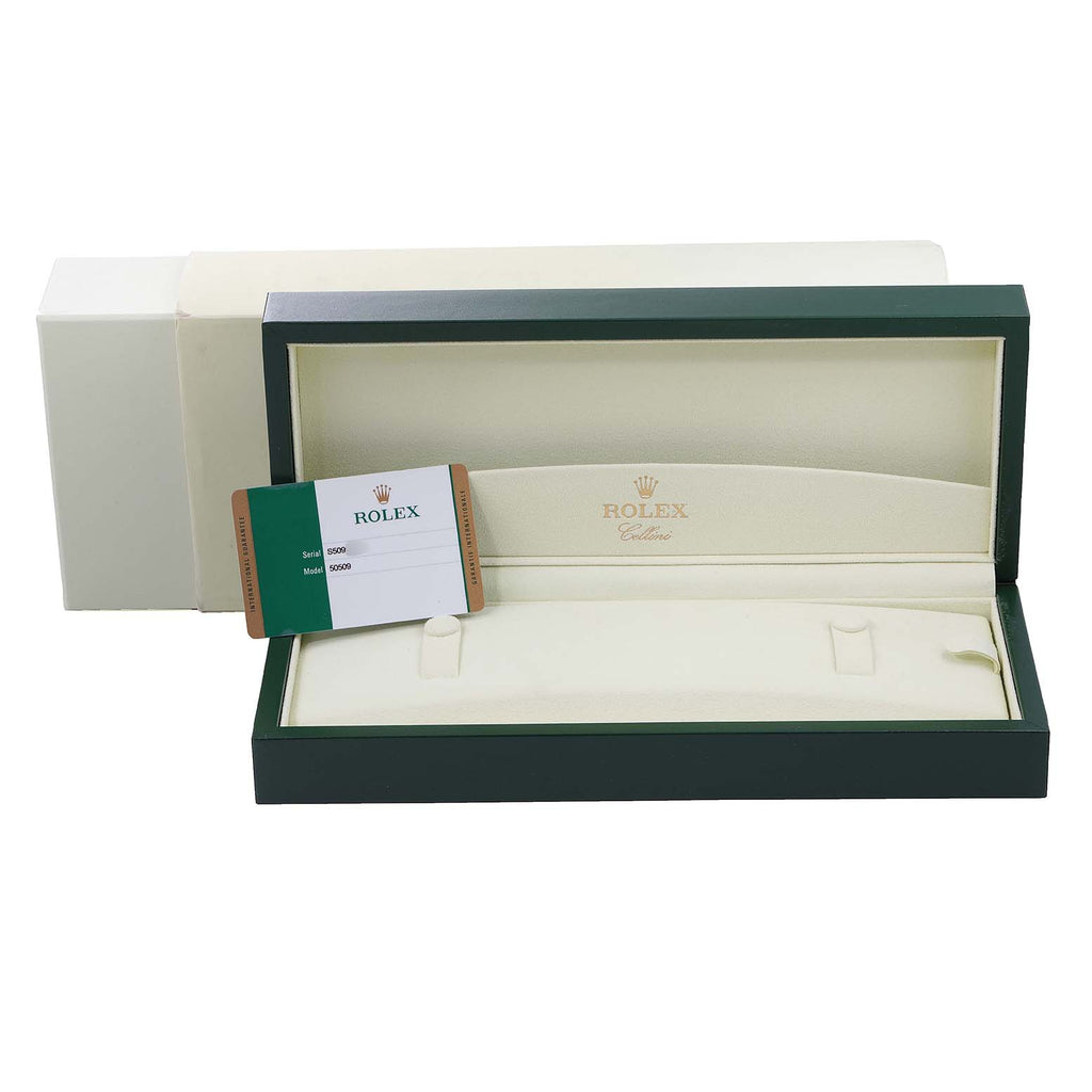 Rolex Cellini Dual Time White Gold Automatic Mens Watch 50509 Box Card