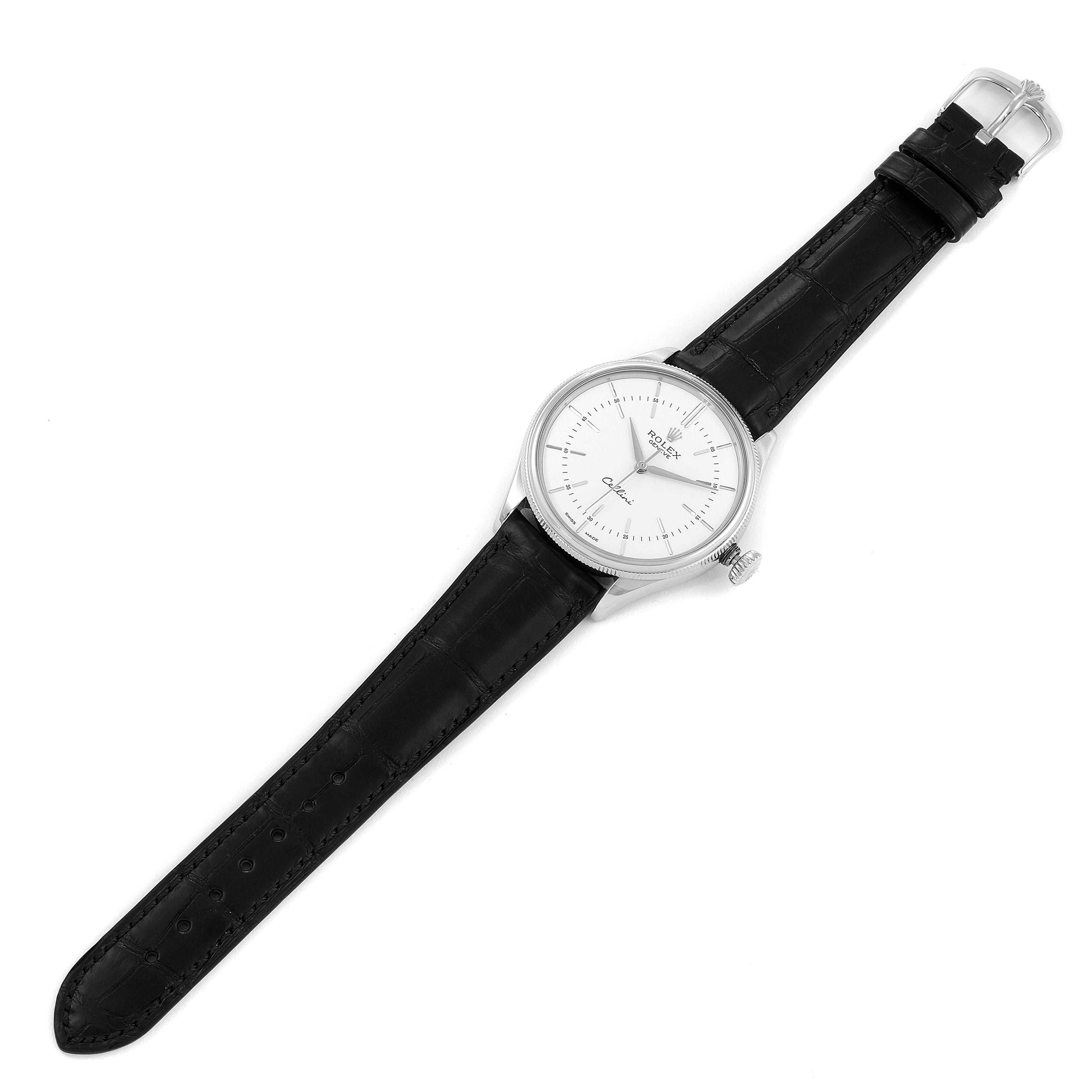 Rolex Cellini  Time White Gold Automatic Mens Watch 50509 Box Card