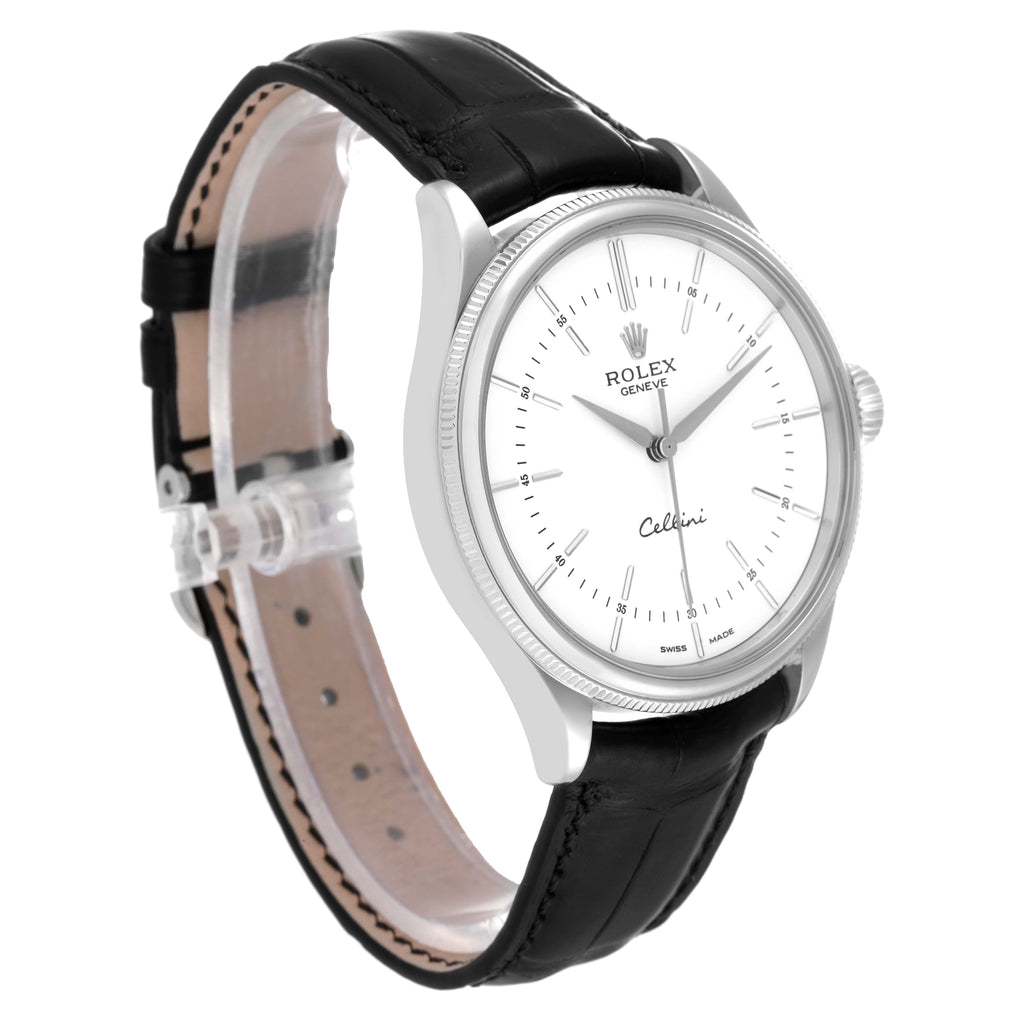 Rolex Cellini  Time White Gold Automatic Mens Watch 50509 Box Card