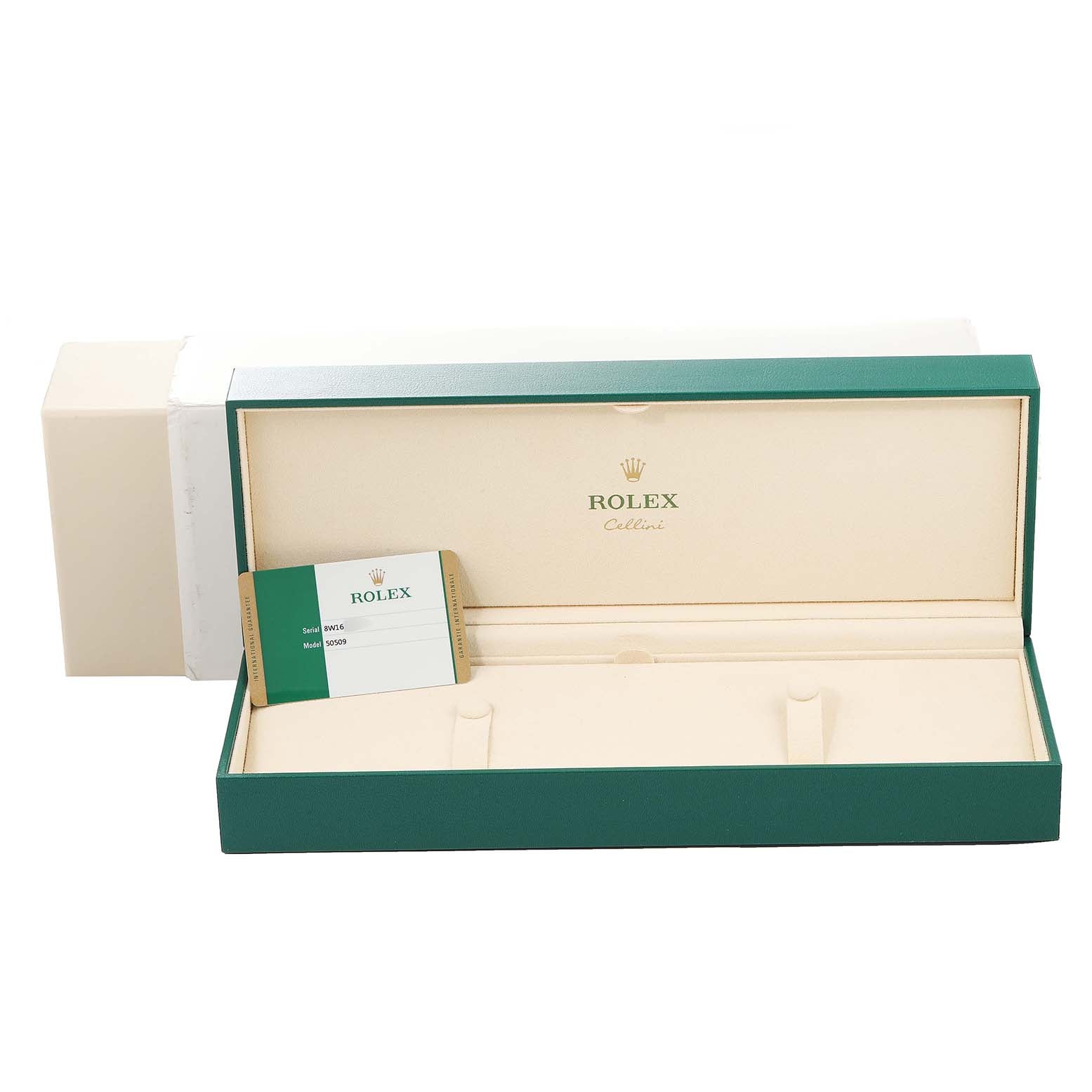 Rolex Cellini  Time White Gold Automatic Mens Watch 50509 Box Card