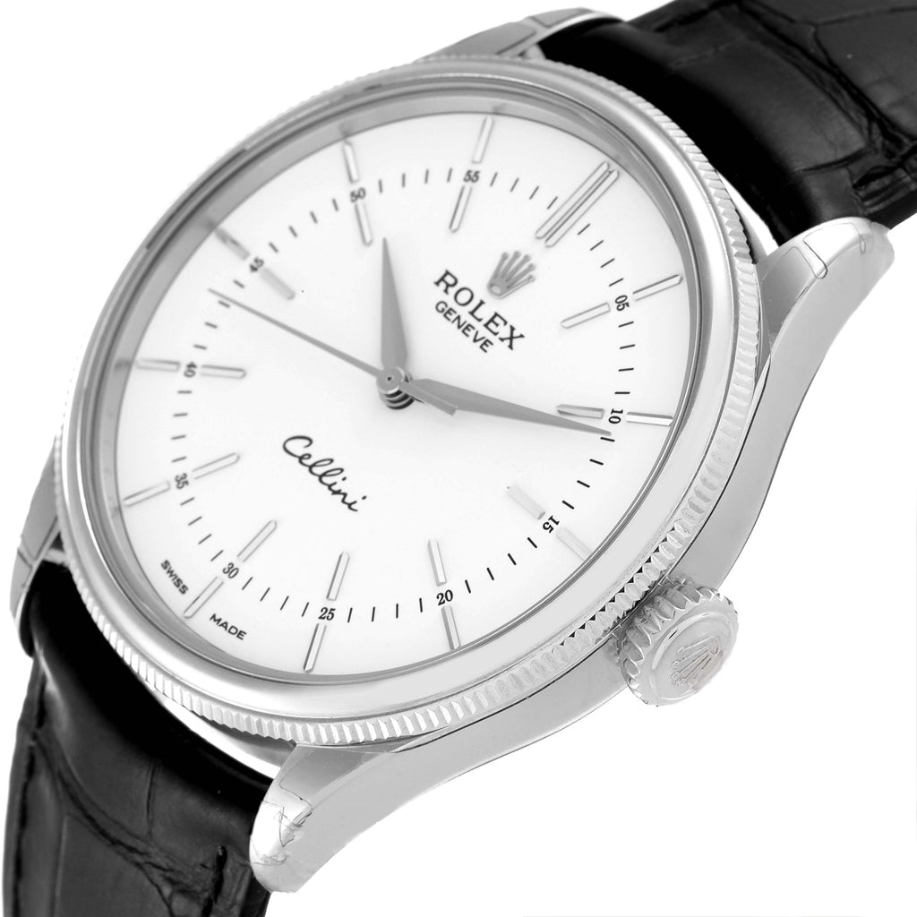 Rolex Cellini Time White Gold Automatic Mens Watch 50509 Unworn