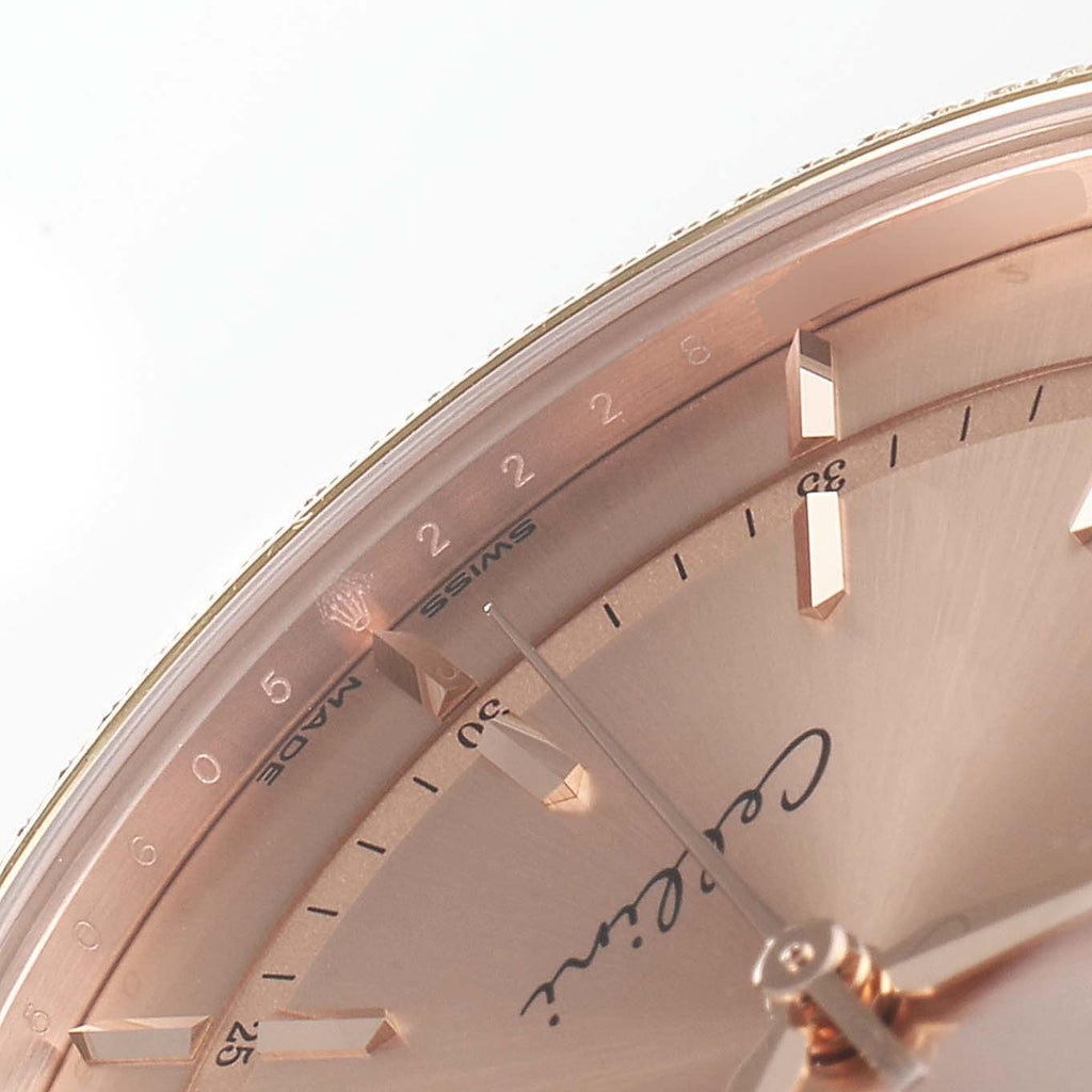 Rolex Cellini Rose Gold Diamond Automatic Mens Watch 50705