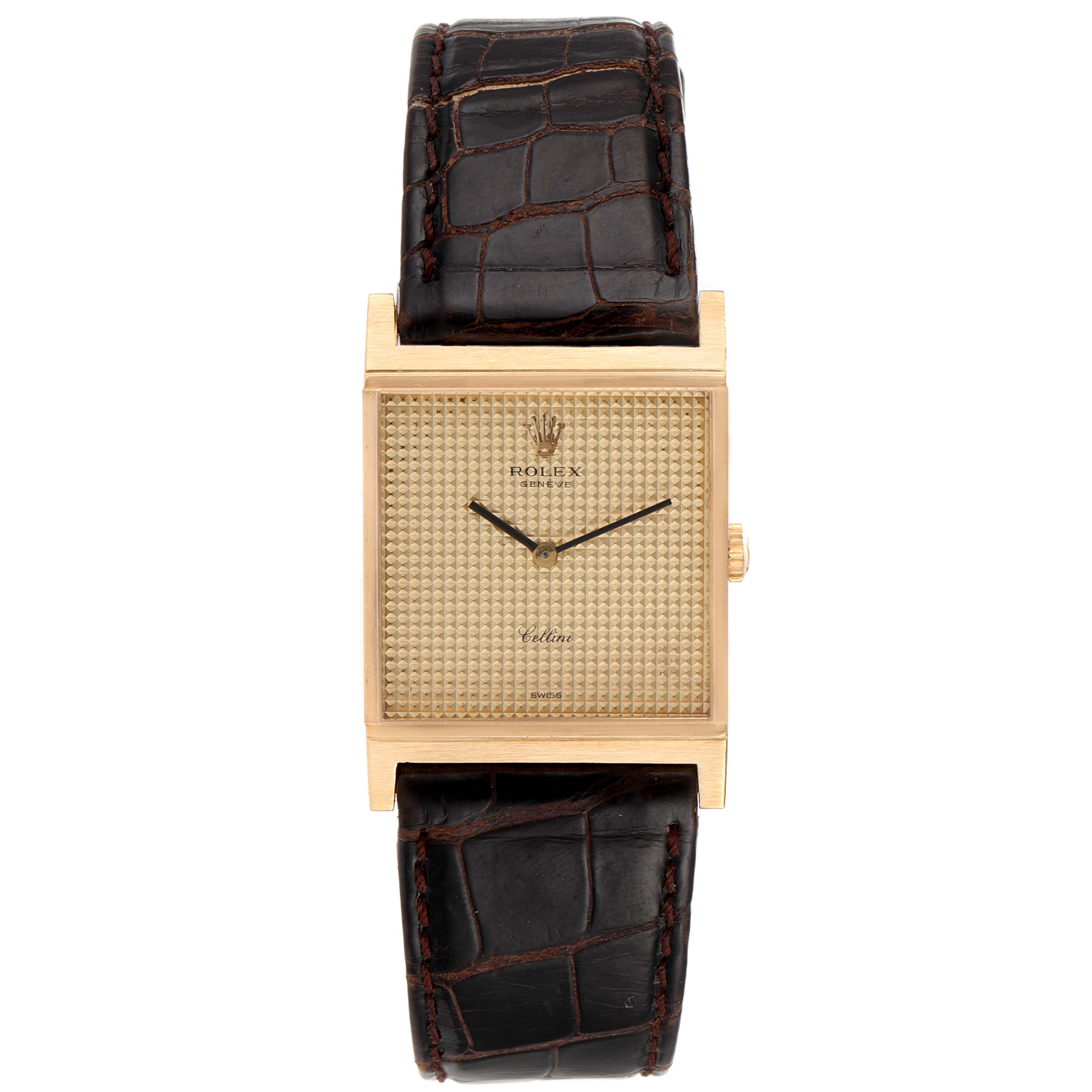 Rolex Cellini Classic Yellow Gold Champagne Dial Vintage Mens Watch 4312
