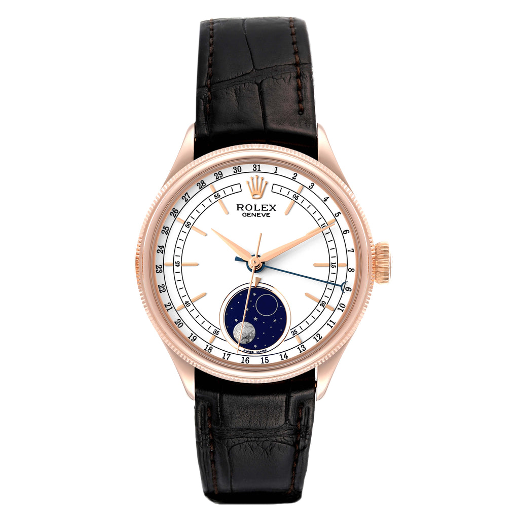Rolex Cellini Moonphase Rose Gold Automatic Mens Watch 50535