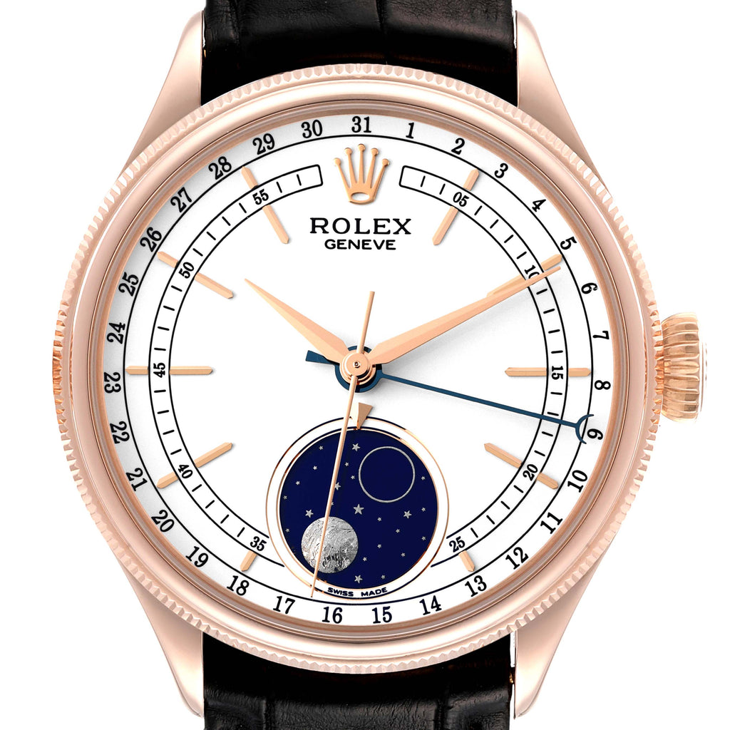 Rolex Cellini Moonphase Rose Gold Automatic Mens Watch 50535