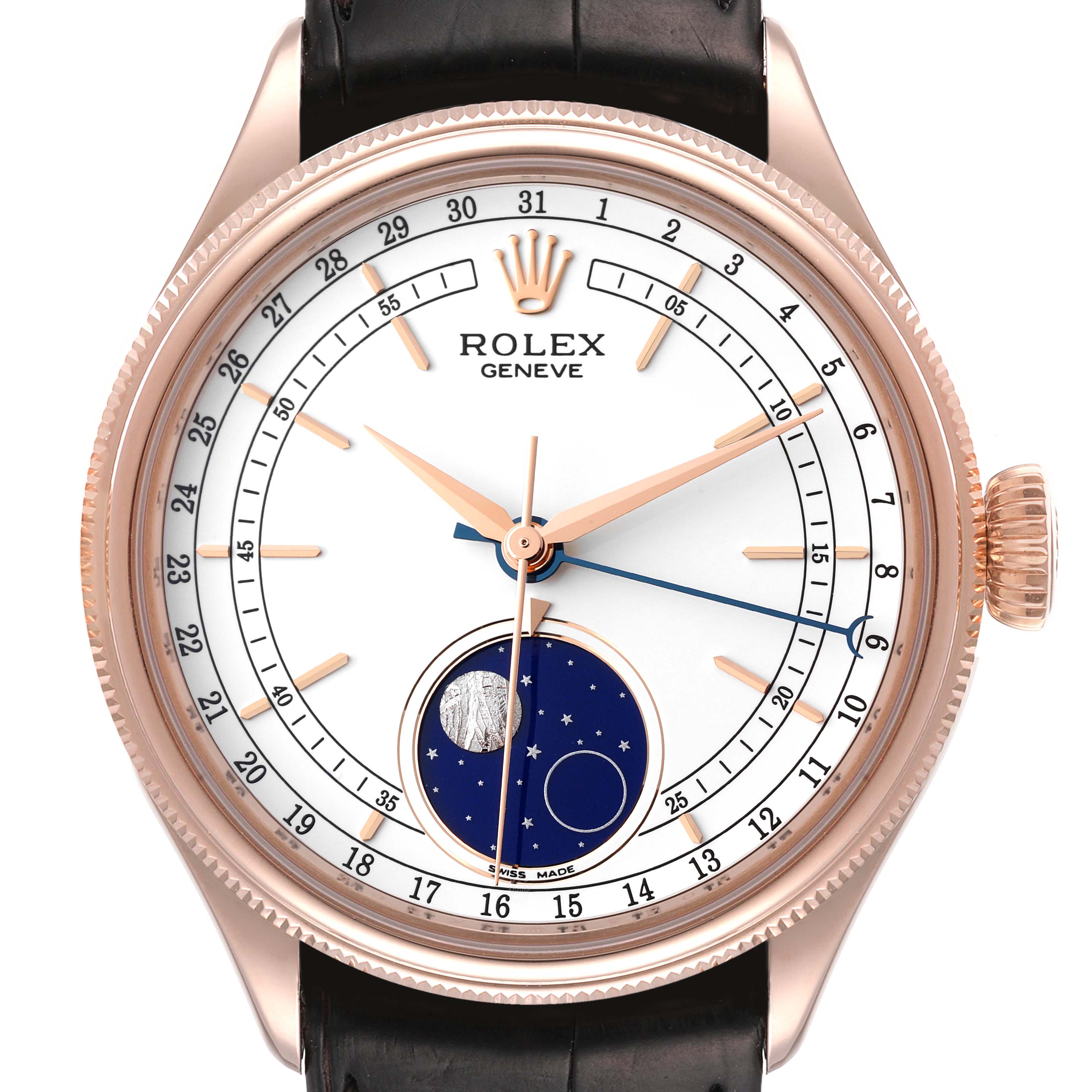 Rolex Cellini Moonphase Everose Gold Automatic Mens Watch 50535 Box Card