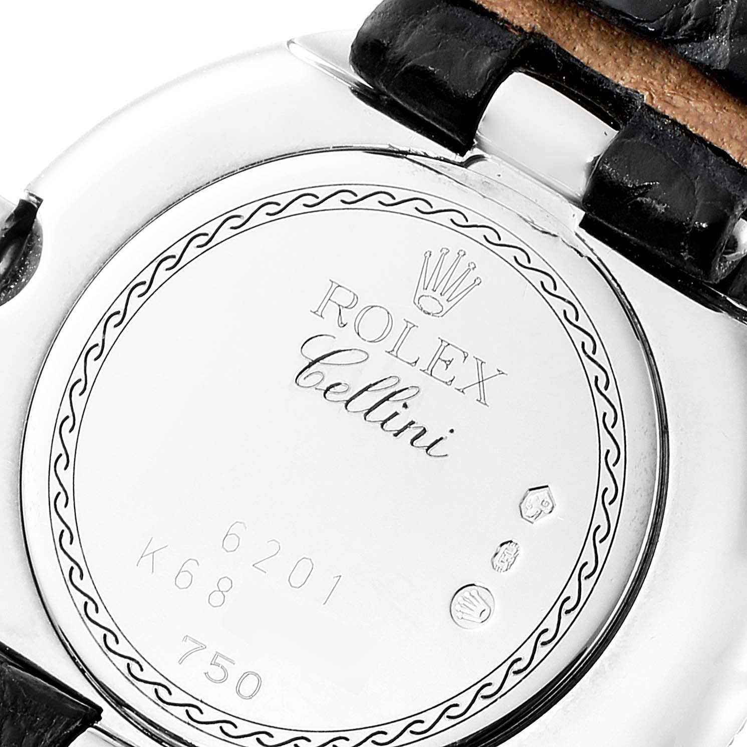 Rolex Cellini Orchid White Gold Diamond Ladies Watch 6201