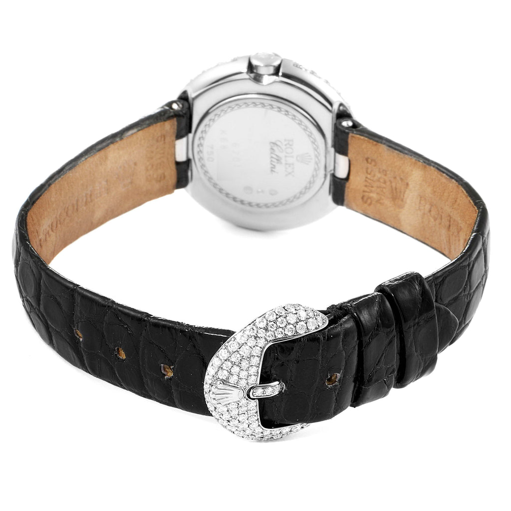 Rolex Cellini Orchid White Gold Diamond Ladies Watch 6201
