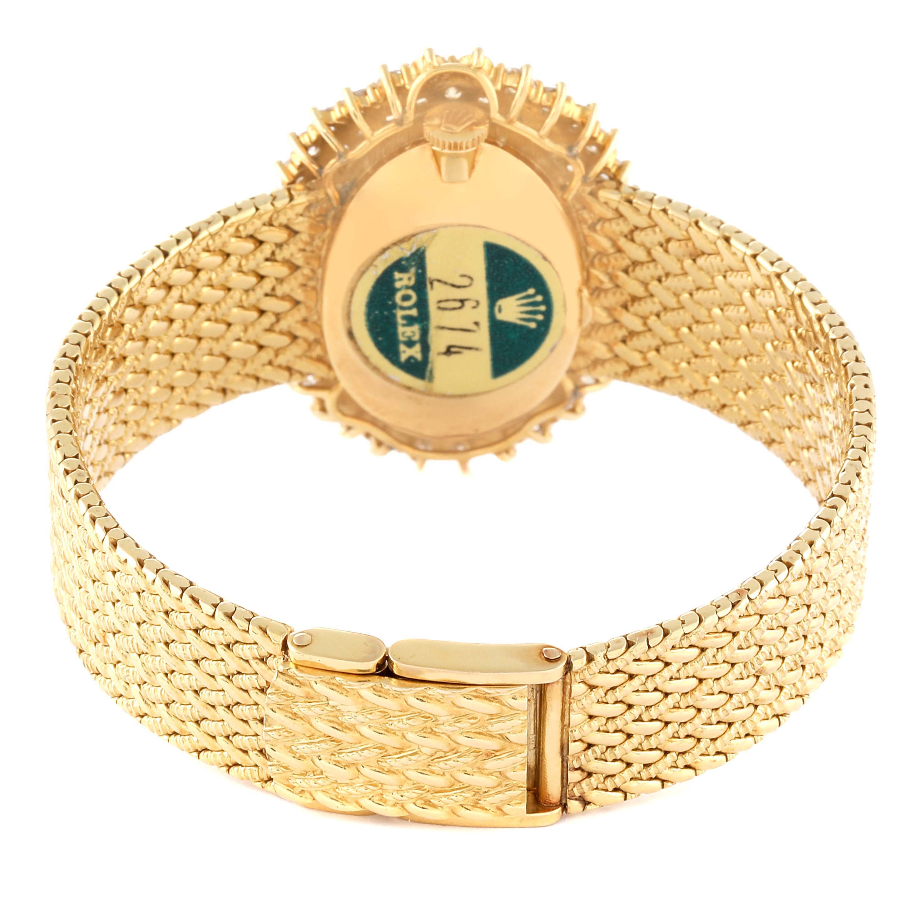 Rolex Cellini Orchid Yellow Gold Diamond Ladies Cocktail Watch 2674