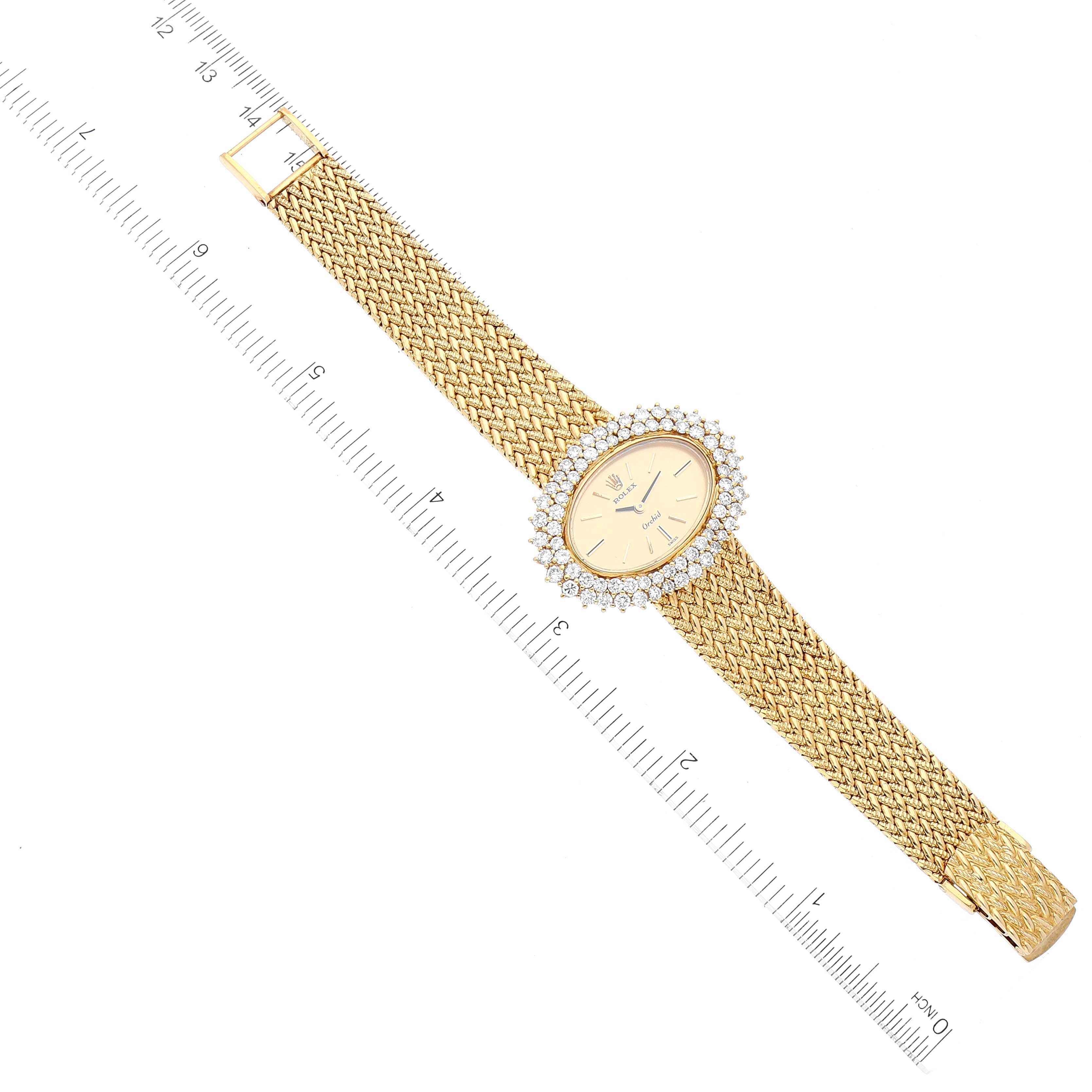 Rolex Cellini Orchid Yellow Gold Diamond Ladies Cocktail Watch 2674