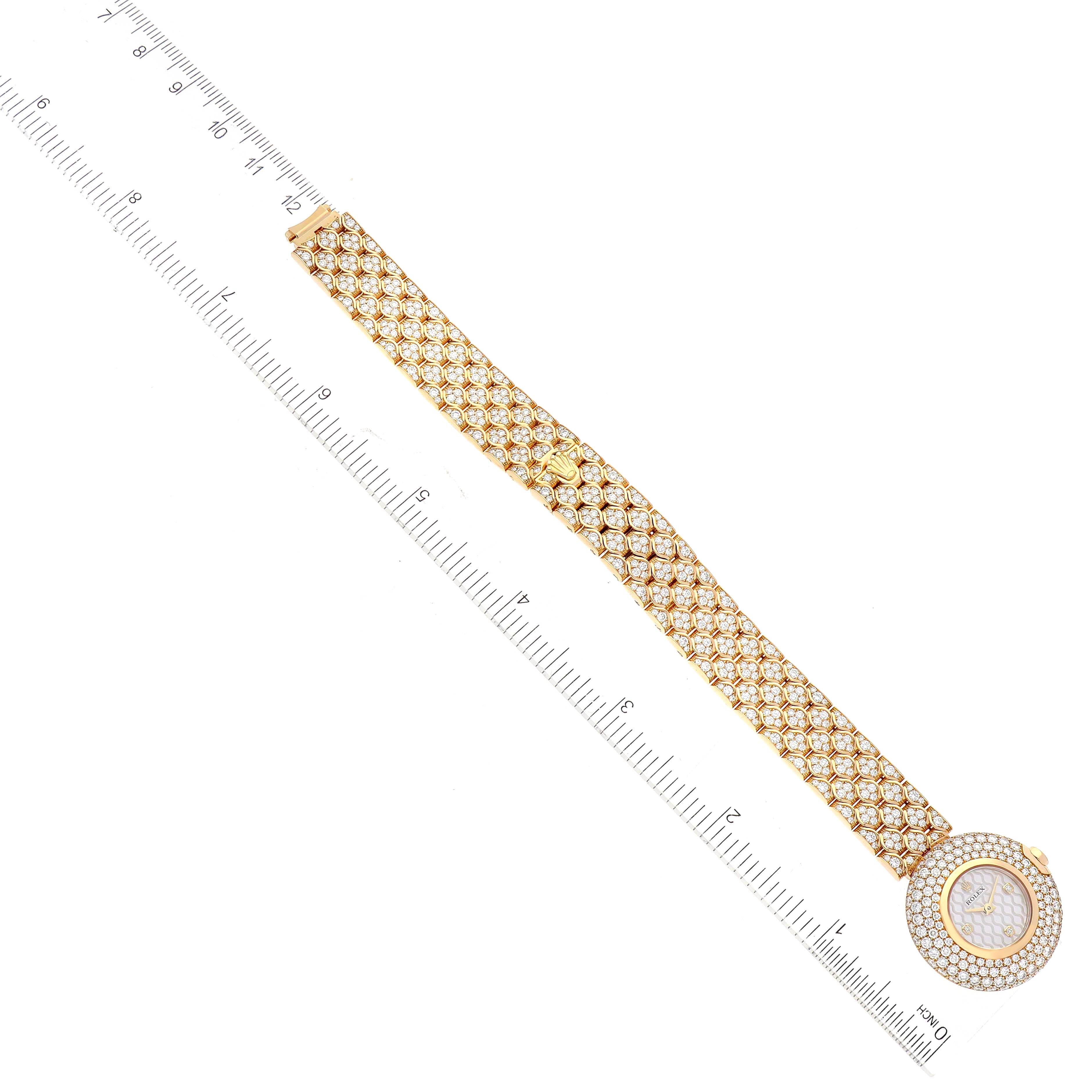 Rolex Cellini Orchid Yellow Gold Diamond Ladies Watch 6221 Box Card