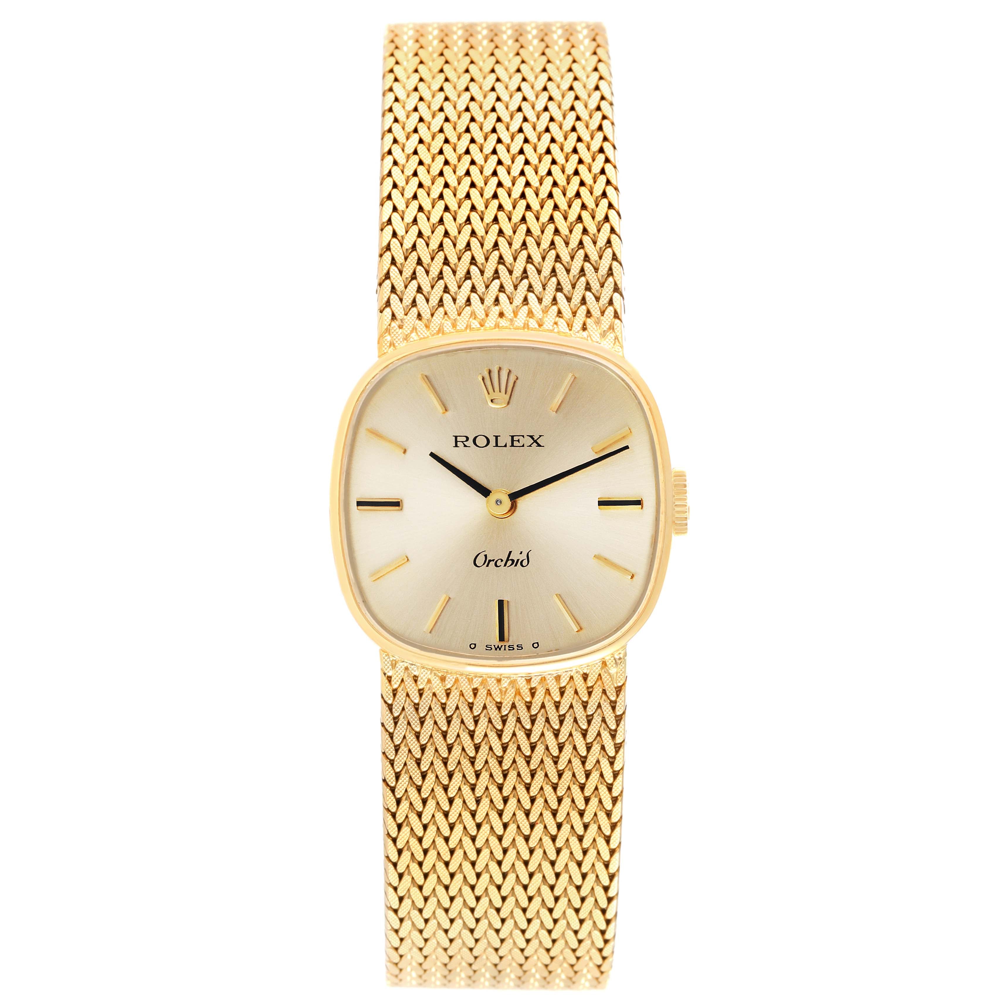 Rolex Cellini Orchid Yellow Gold Vintage Cocktail Ladies Watch 2672 Papers