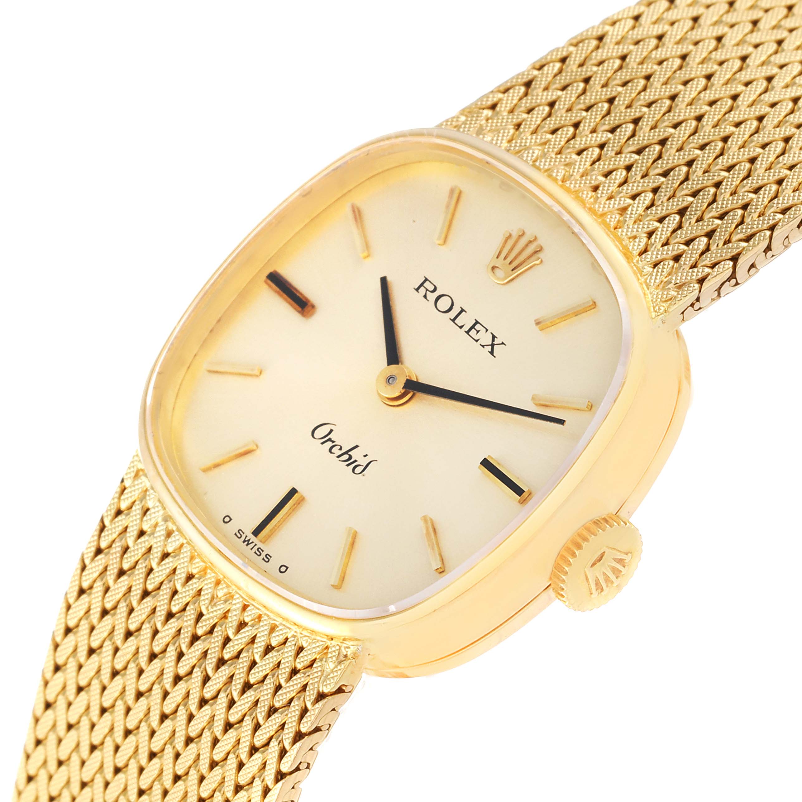 Rolex Cellini Orchid Yellow Gold Vintage Cocktail Ladies Watch 2672 Papers