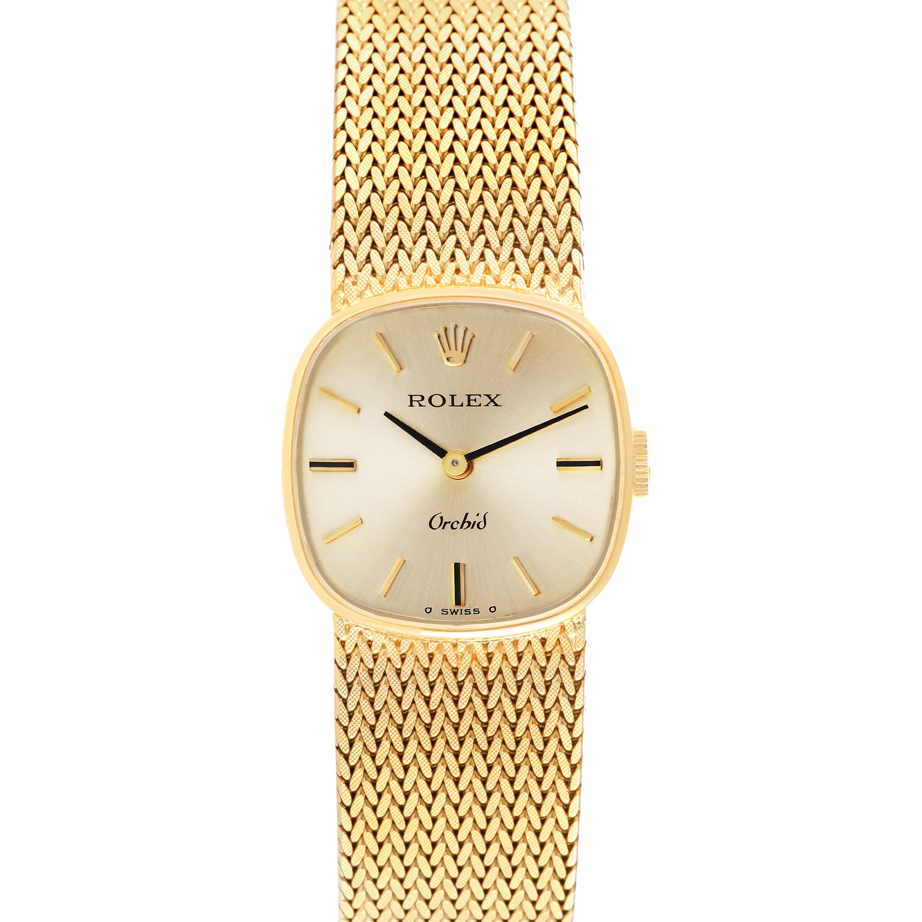 Rolex Cellini Orchid Yellow Gold Vintage Cocktail Ladies Watch 2672 Papers