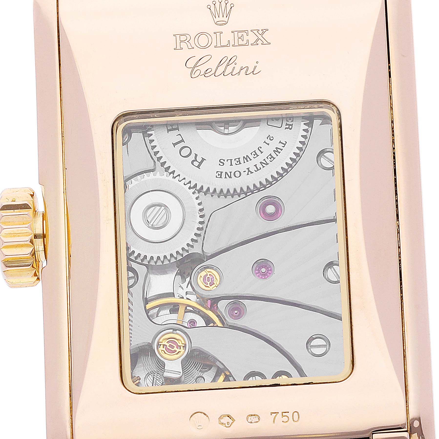 Rolex Cellini Prince 18K Rose Gold Black Dial Mens Watch 5442