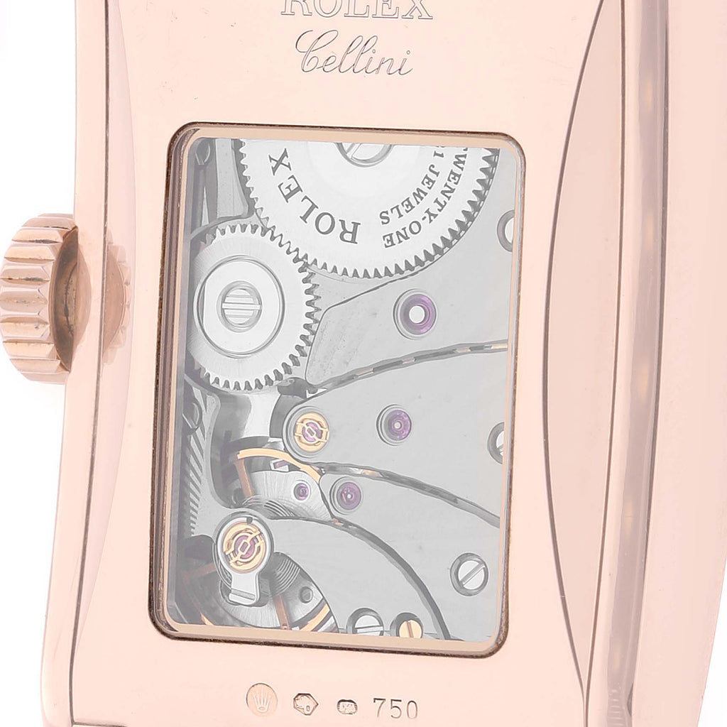 Rolex Cellini Prince 18K Rose Gold Black Dial Mens Watch 5442 Box Card