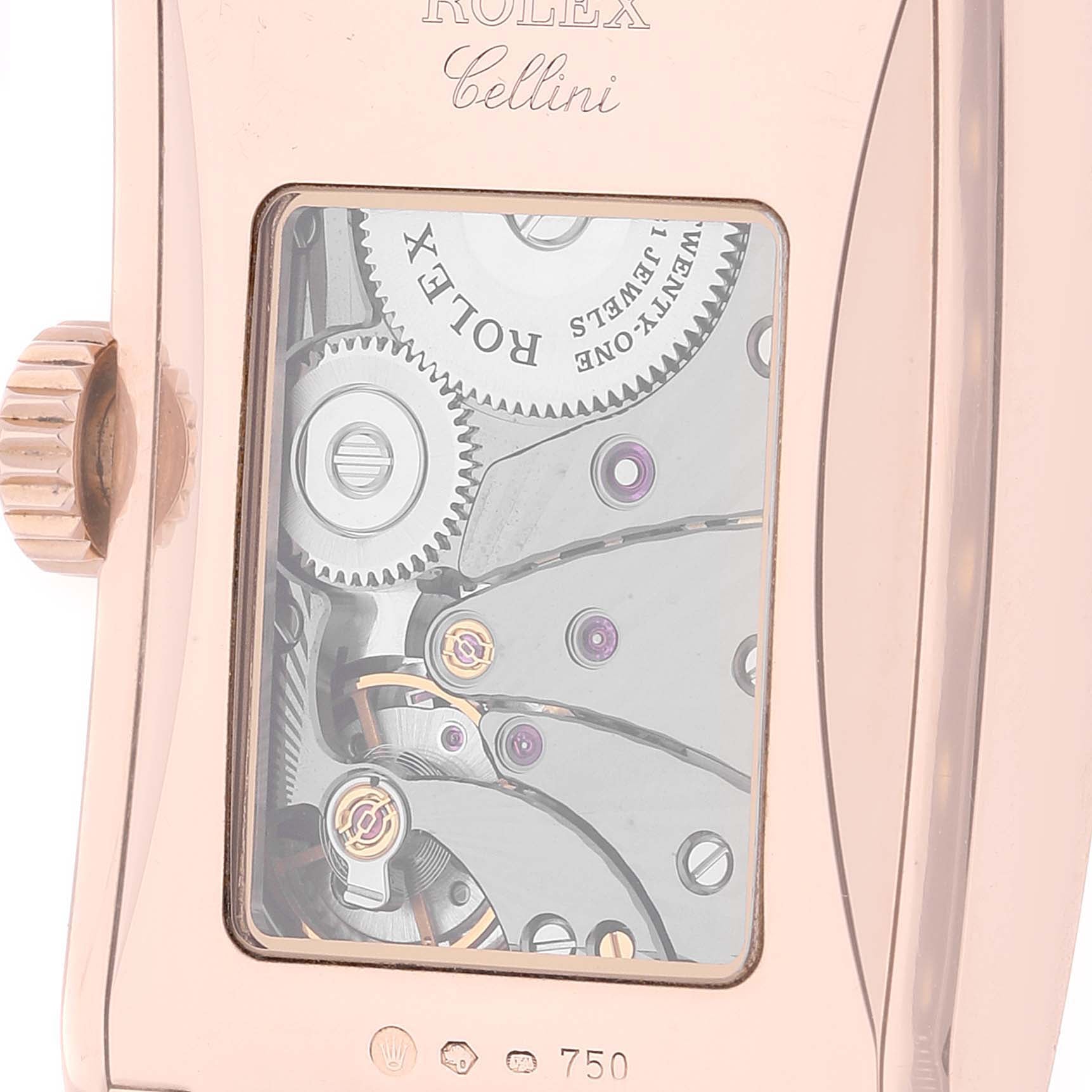Rolex Cellini Prince 18K Rose Gold Black Dial Mens Watch 5442 Box Card