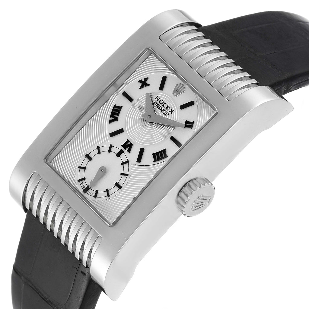 Rolex Cellini Prince 18k White Gold Silver Dial Mens Watch 5441
