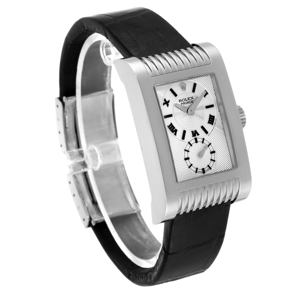 Rolex Cellini Prince 18k White Gold Silver Dial Mens Watch 5441