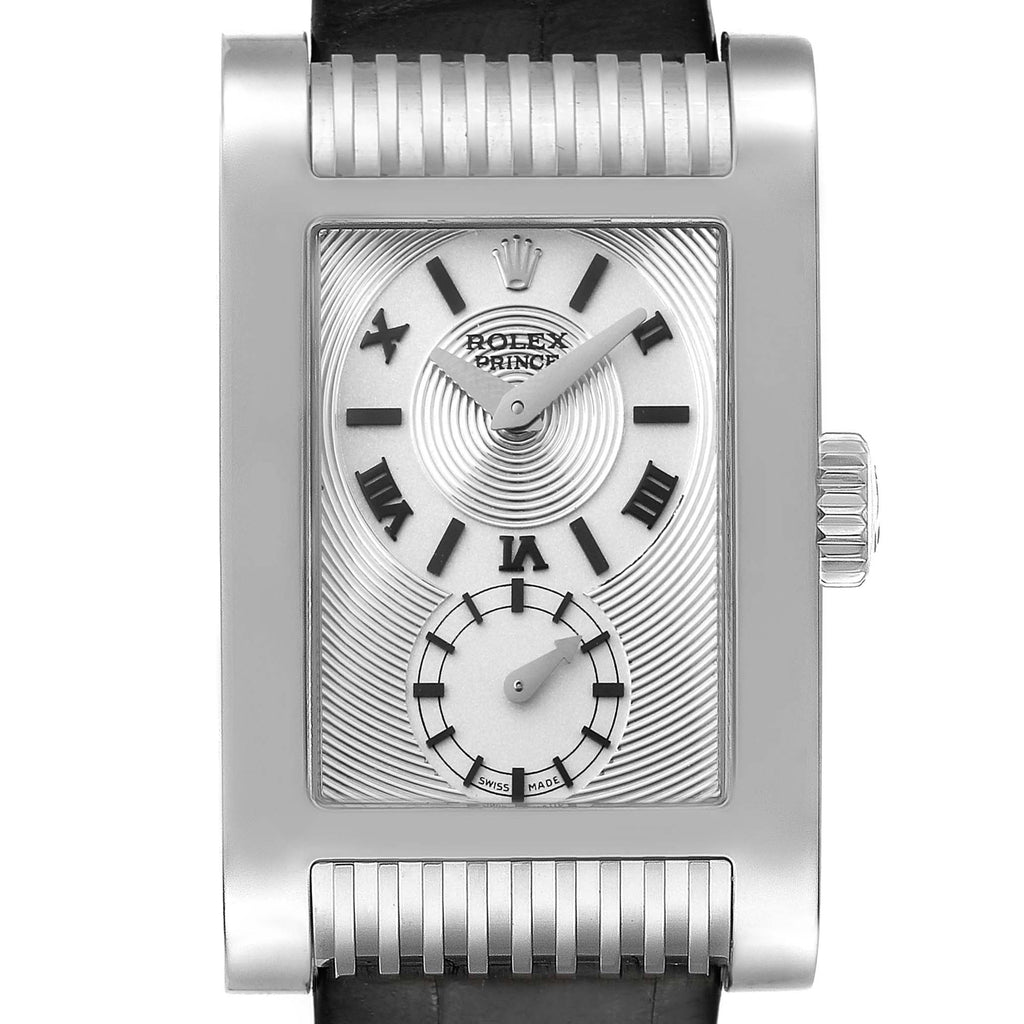 Rolex Cellini Prince 18k White Gold Silver Dial Mens Watch 5441