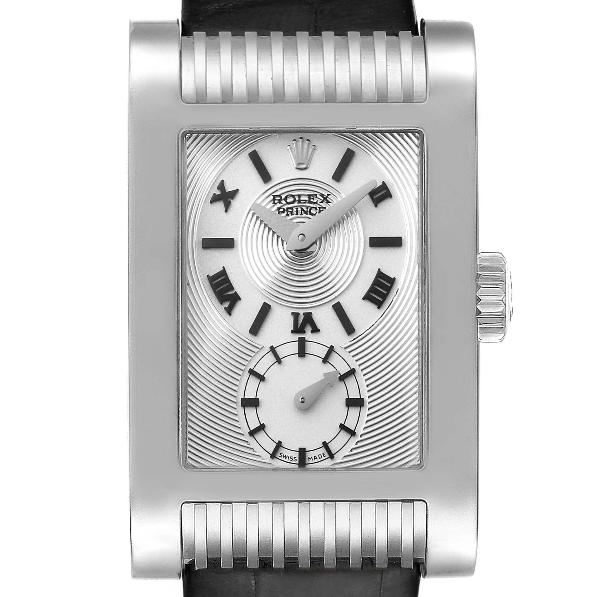 Rolex Cellini Prince 18k White Gold Silver Dial Mens Watch 5441