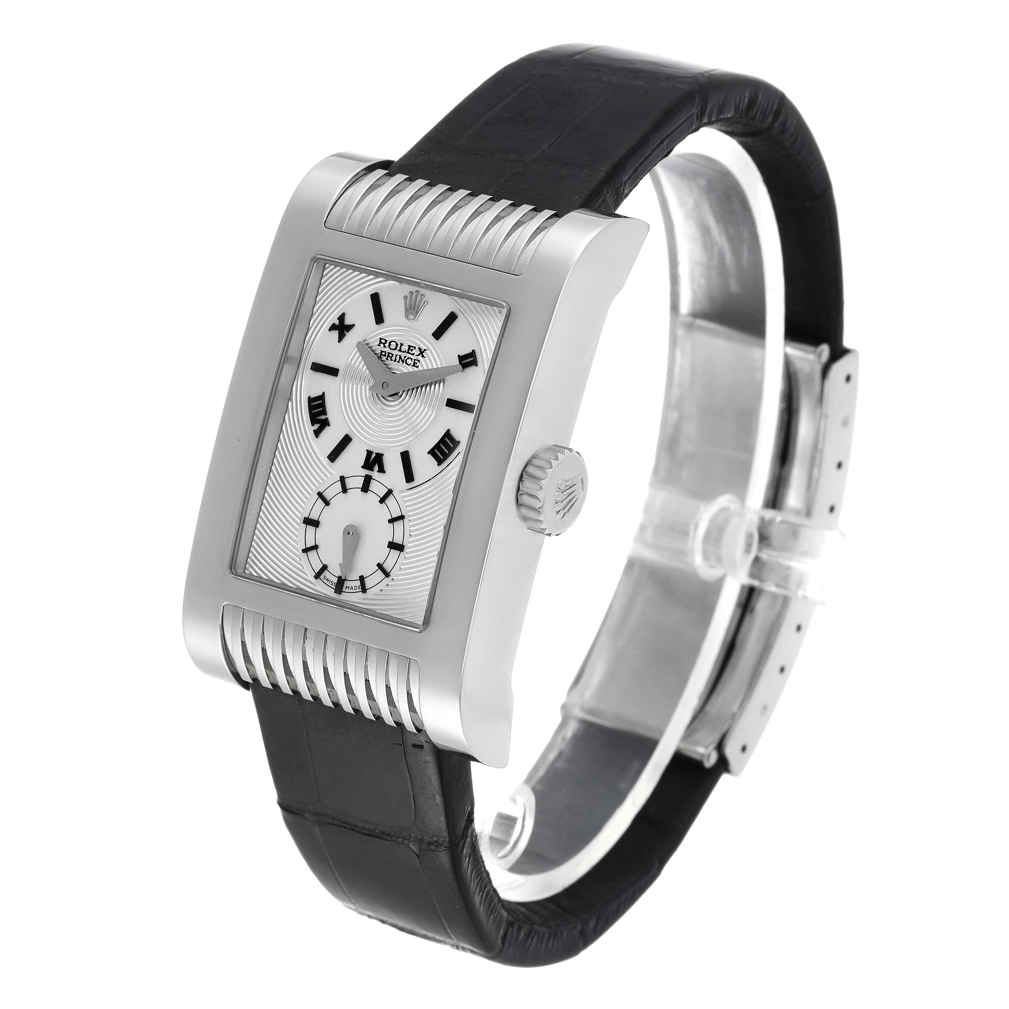 Rolex Cellini Prince 18k White Gold Silver Dial Mens Watch 5441