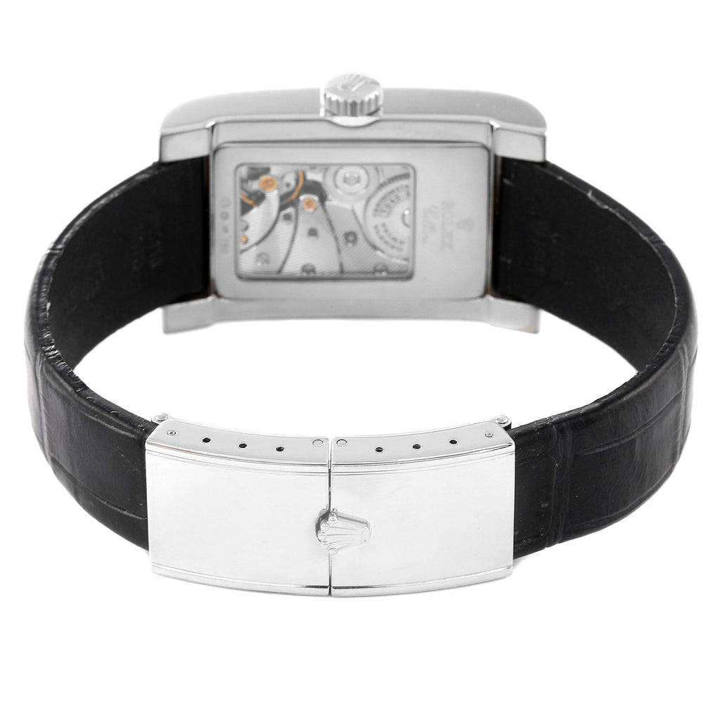 Rolex Cellini Prince 18k White Gold Silver Diamond Dial Mens Watch 5441