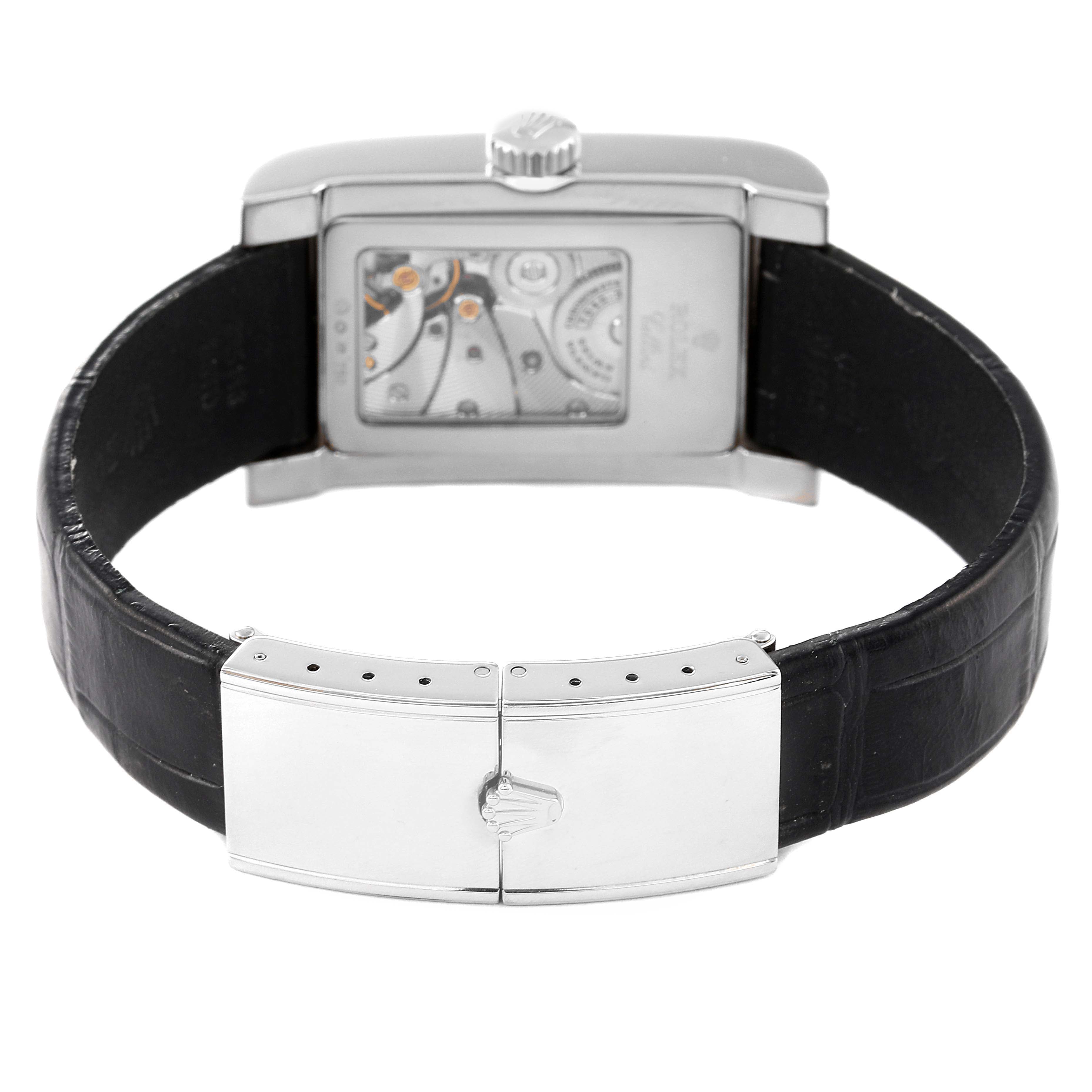 Rolex Cellini Prince 18k White Gold Silver Diamond Dial Mens Watch 5441