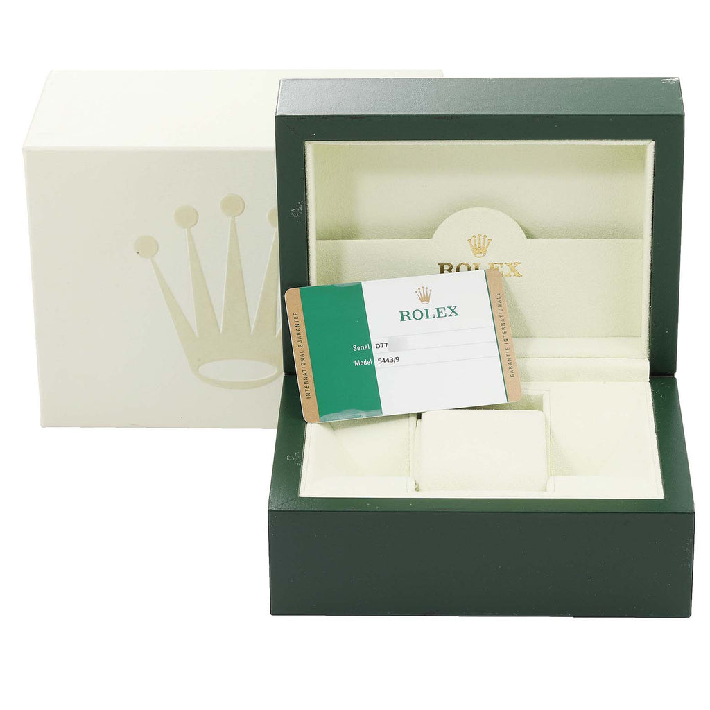 Rolex Cellini Prince Black Dial 18K White Gold Mens Watch 5443 Box Card NOS