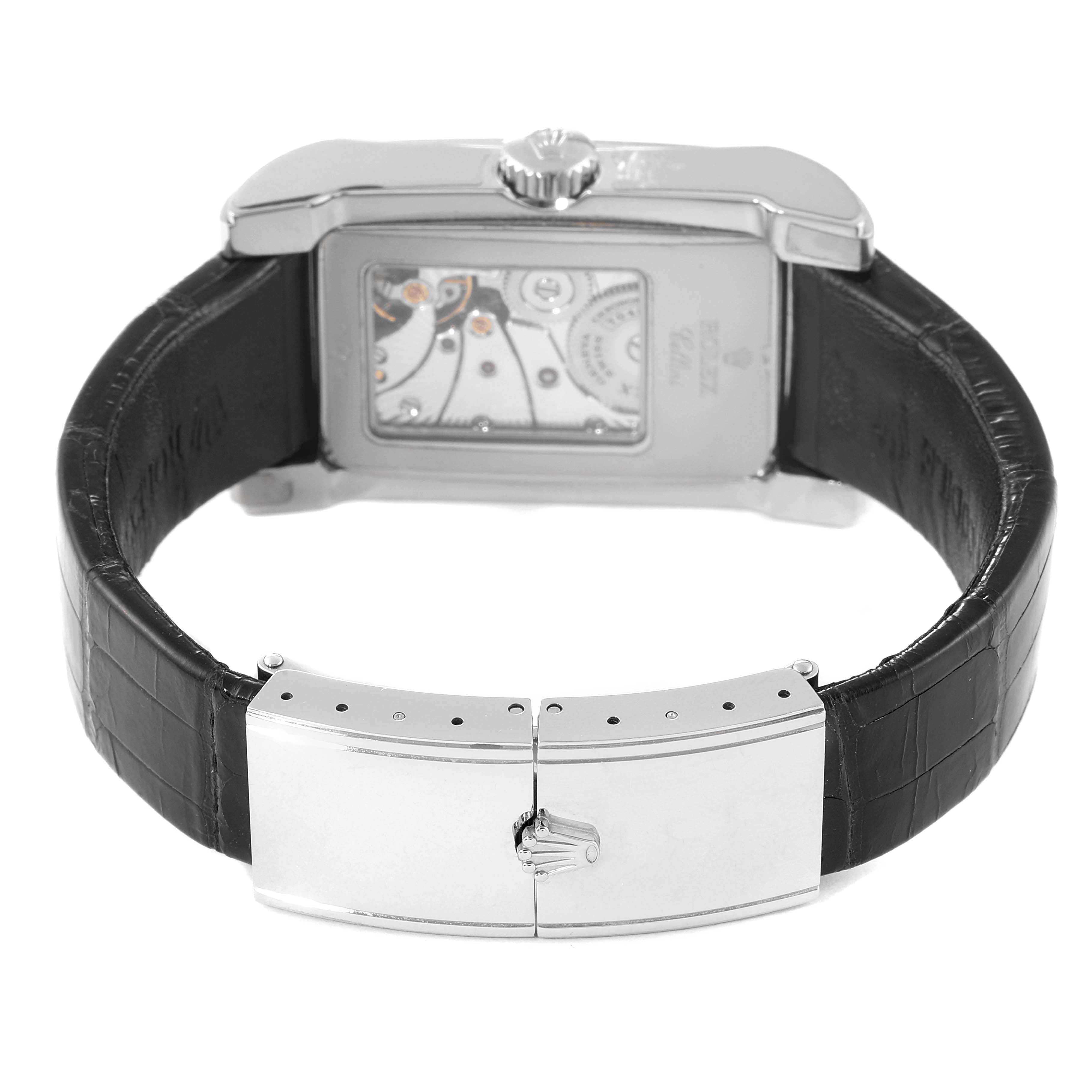 Rolex Cellini Prince Black Dial 18K White Gold Mens Watch 5443 Box Card NOS