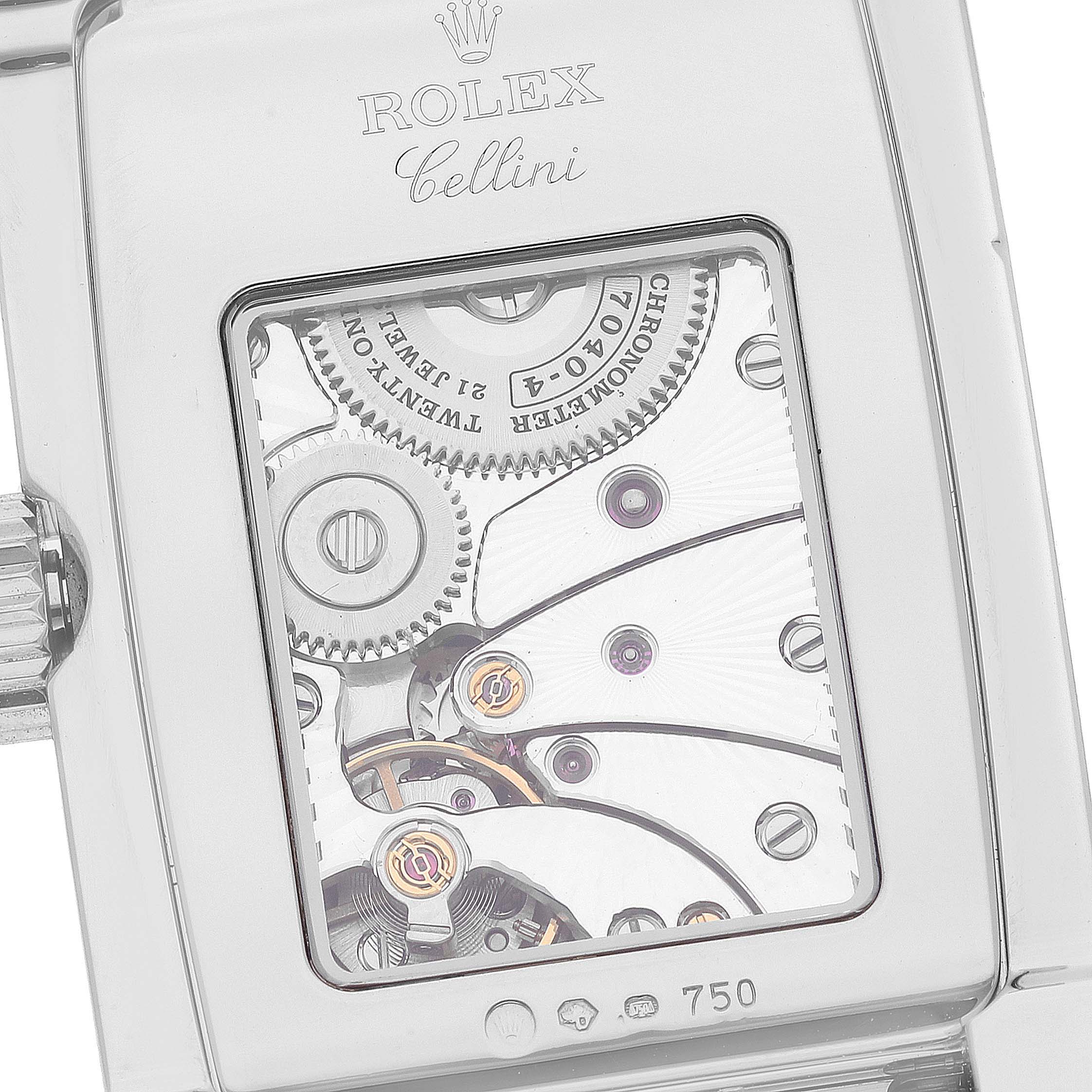Rolex Cellini Prince Black Dial 18K White Gold Mens Watch 5443 Box Service Card
