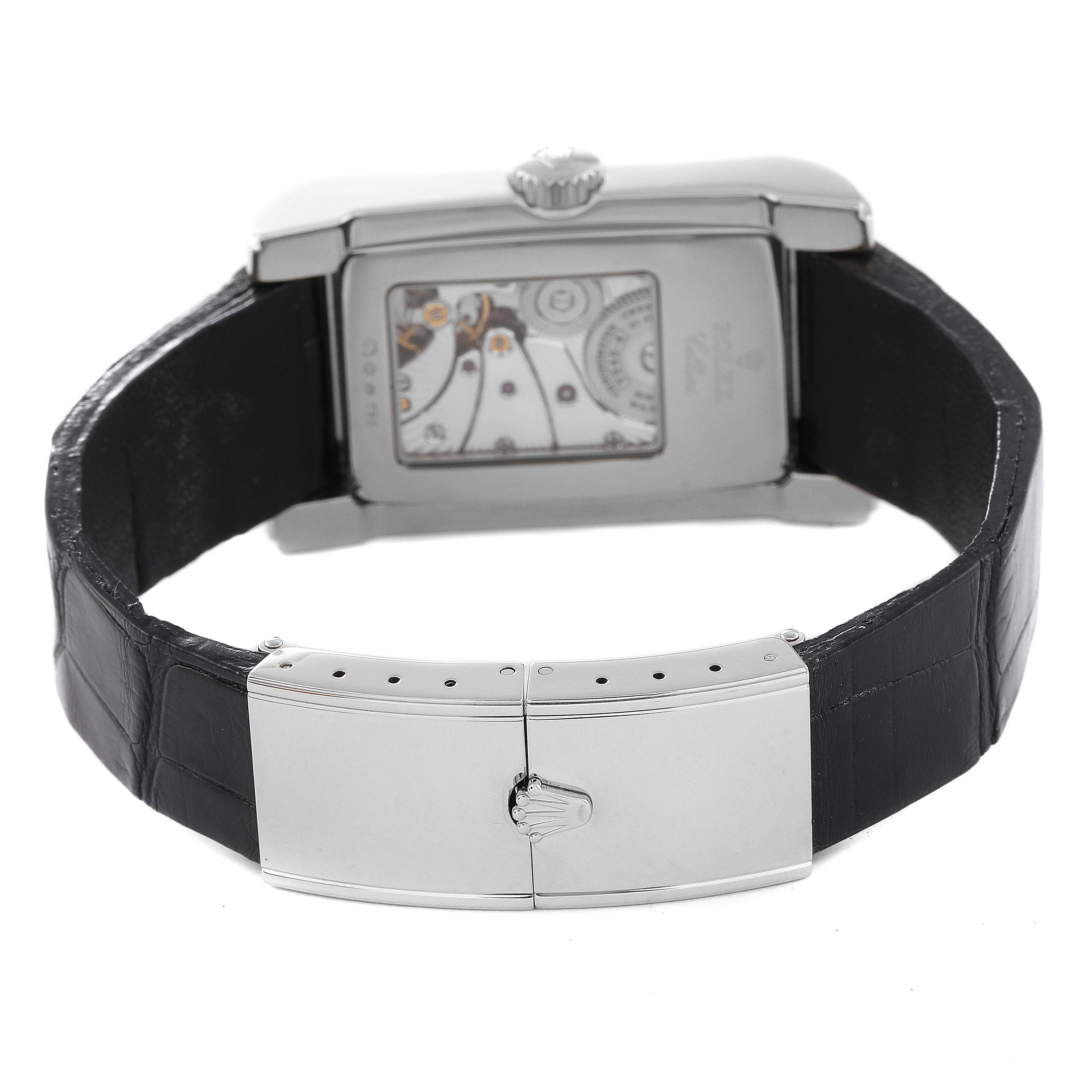 Rolex Cellini Prince Black Dial 18K White Gold Mens Watch 5443 Box Service Card