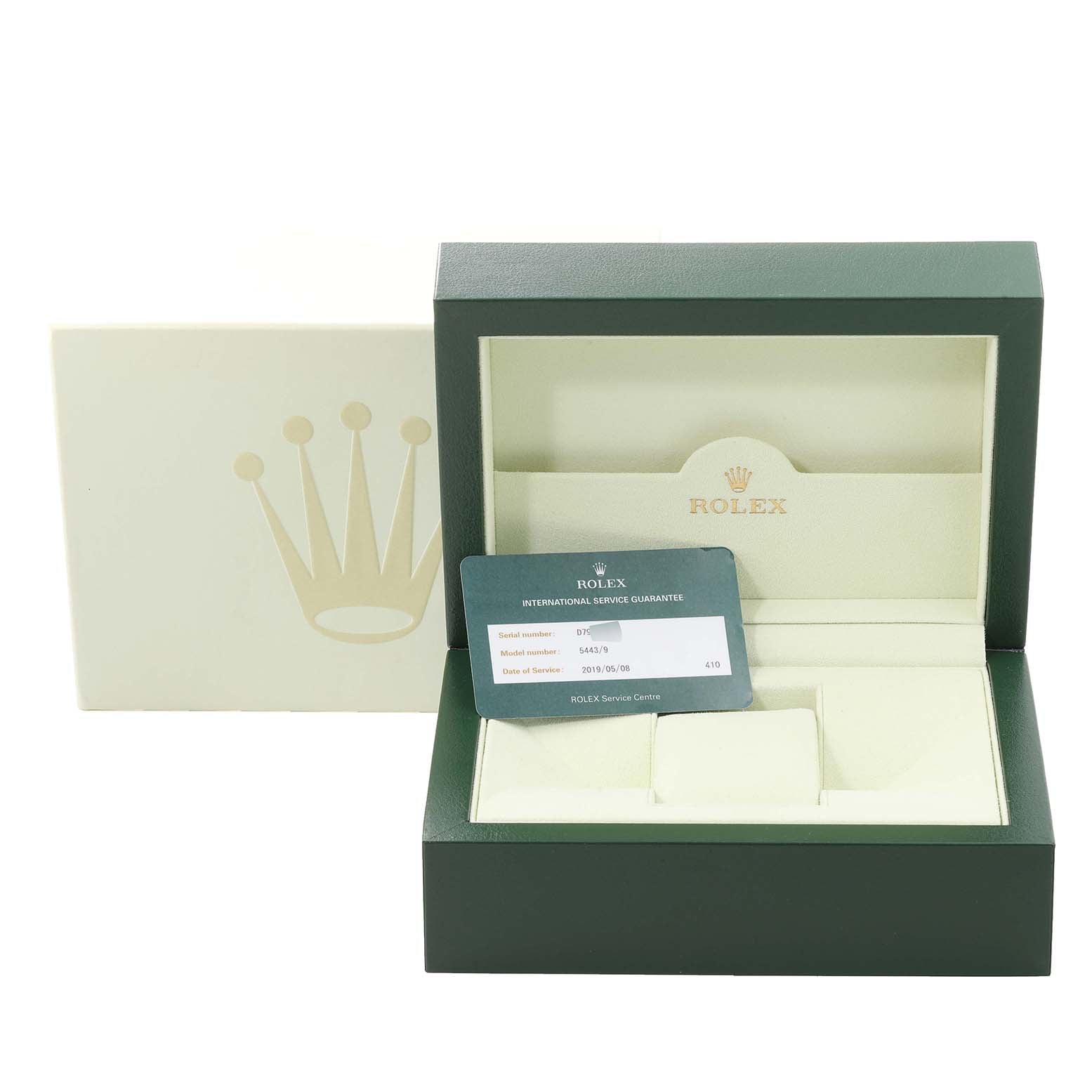 Rolex Cellini Prince Black Dial 18K White Gold Mens Watch 5443 Box Service Card