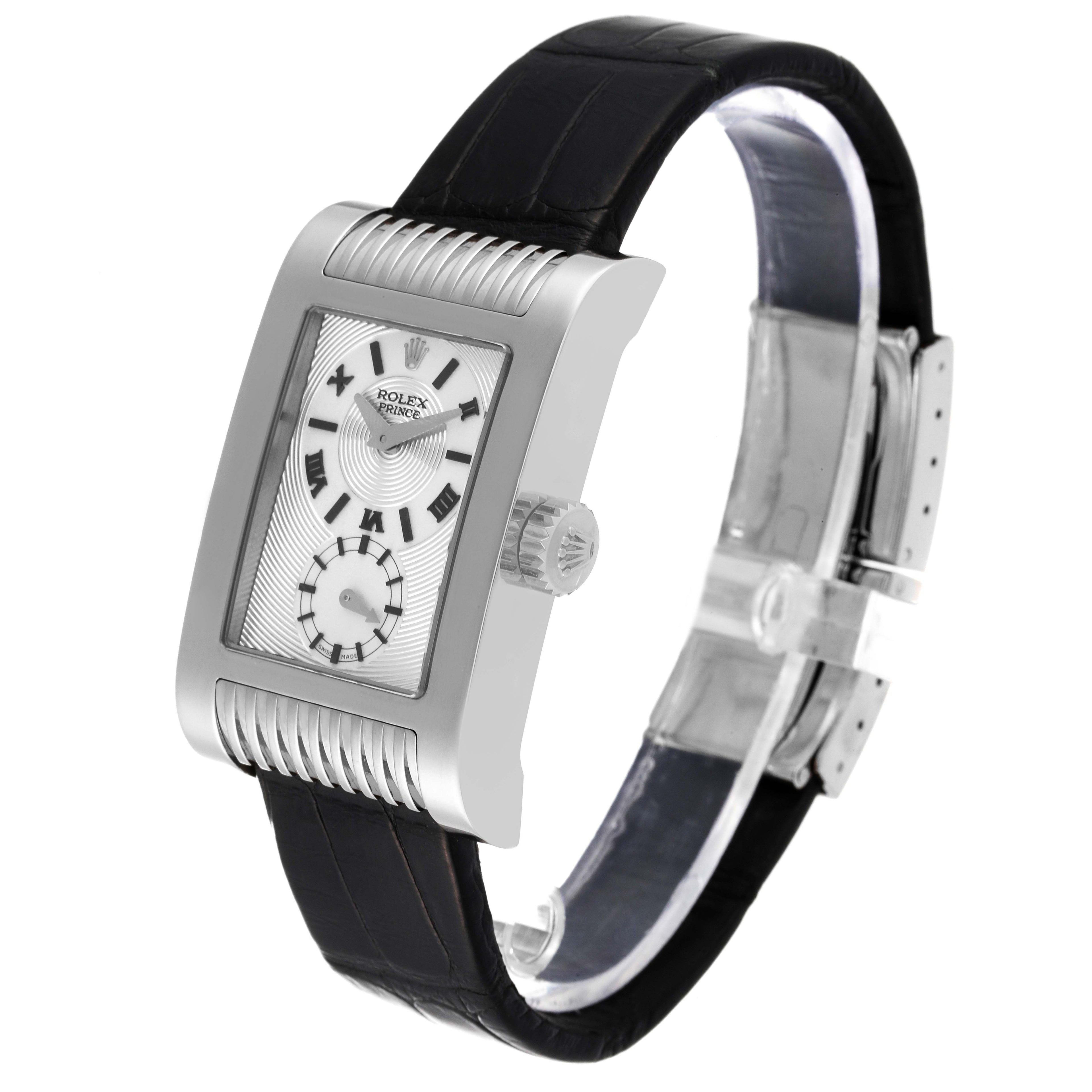 Rolex Cellini Prince White Gold Silver Dial Mens Watch 5441 Box Card