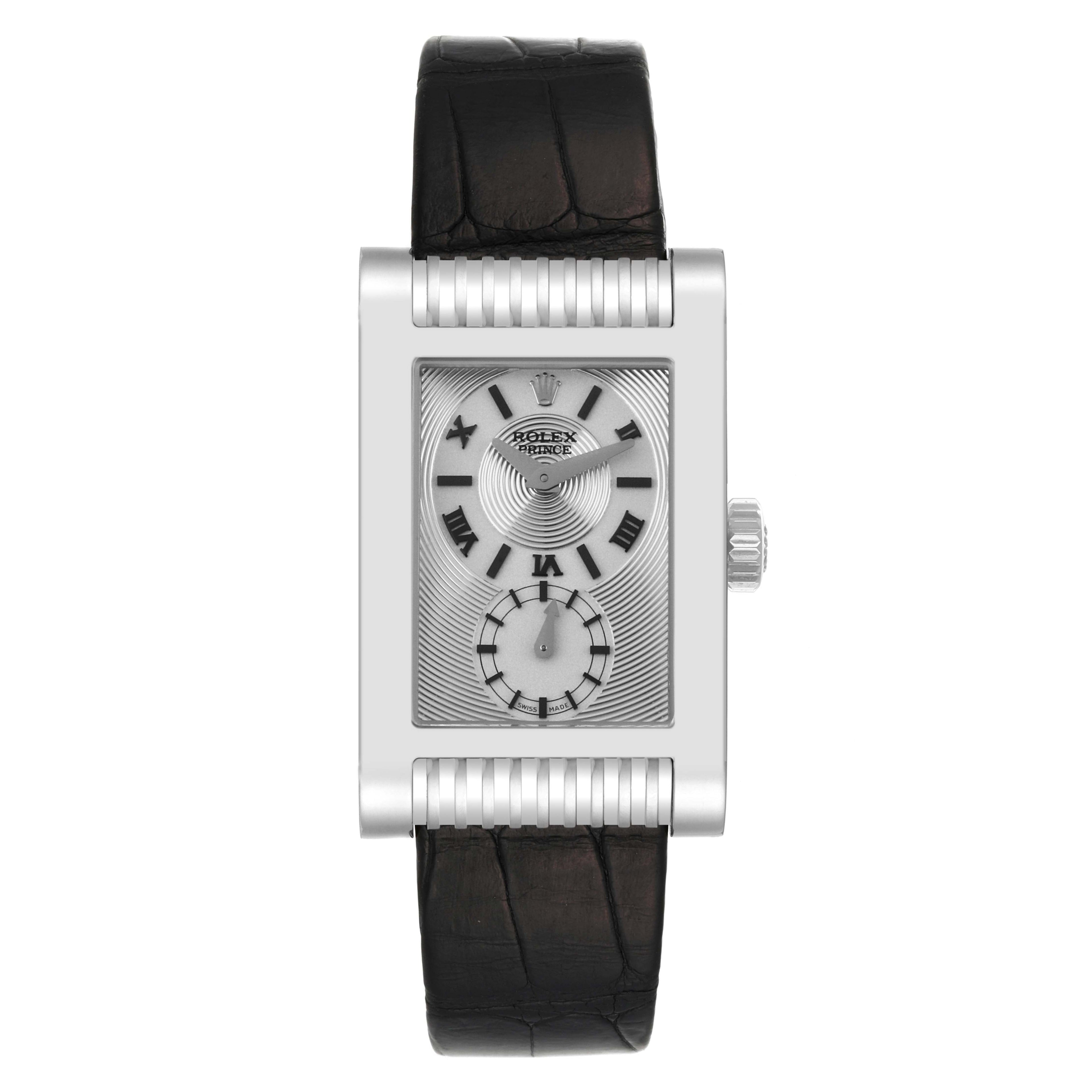 Rolex Cellini Prince White Gold Silver Dial Mens Watch 5441 Box Card