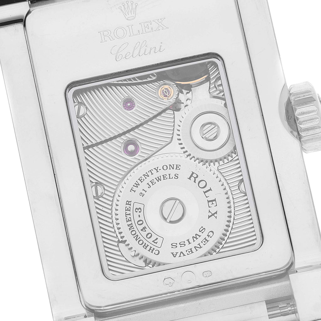 Rolex Cellini Prince White Gold Silver Dial Mens Watch 5441 Box Card