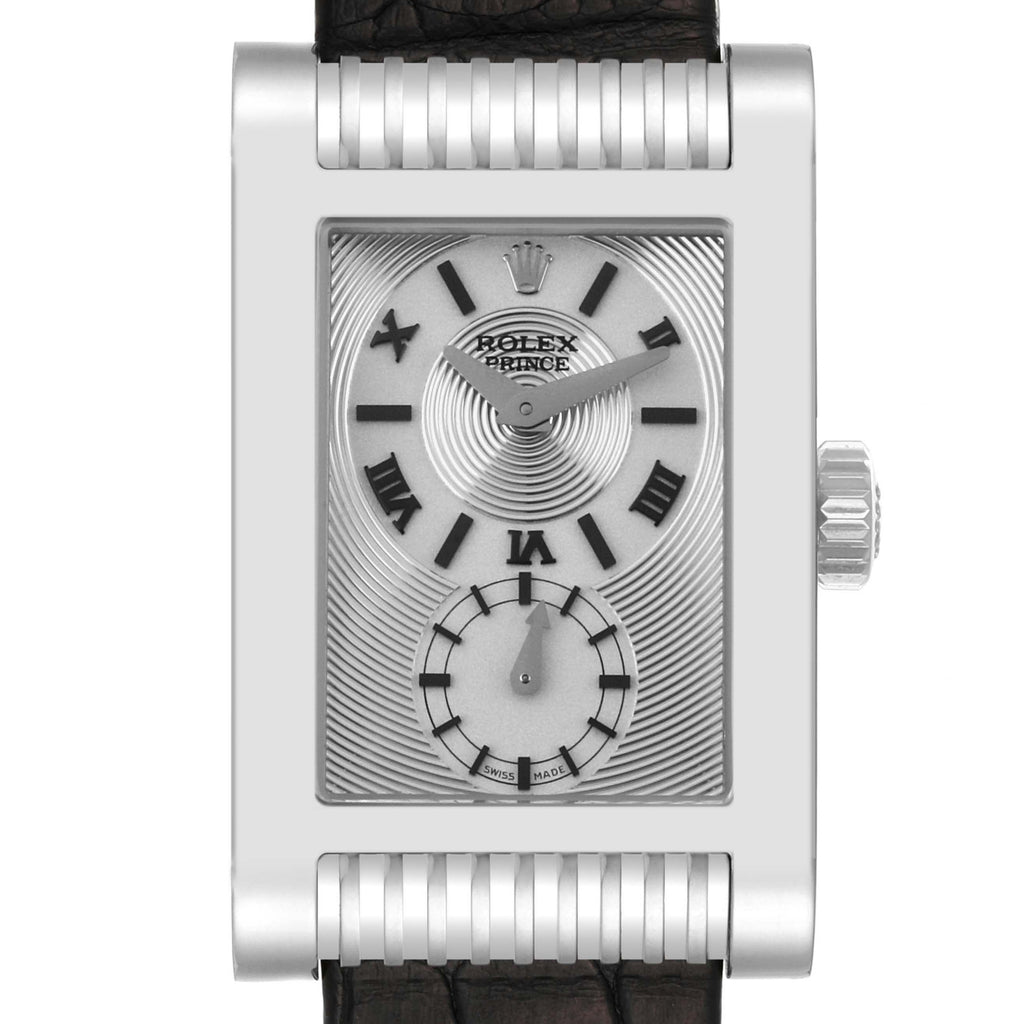 Rolex Cellini Prince White Gold Silver Dial Mens Watch 5441 Box Card