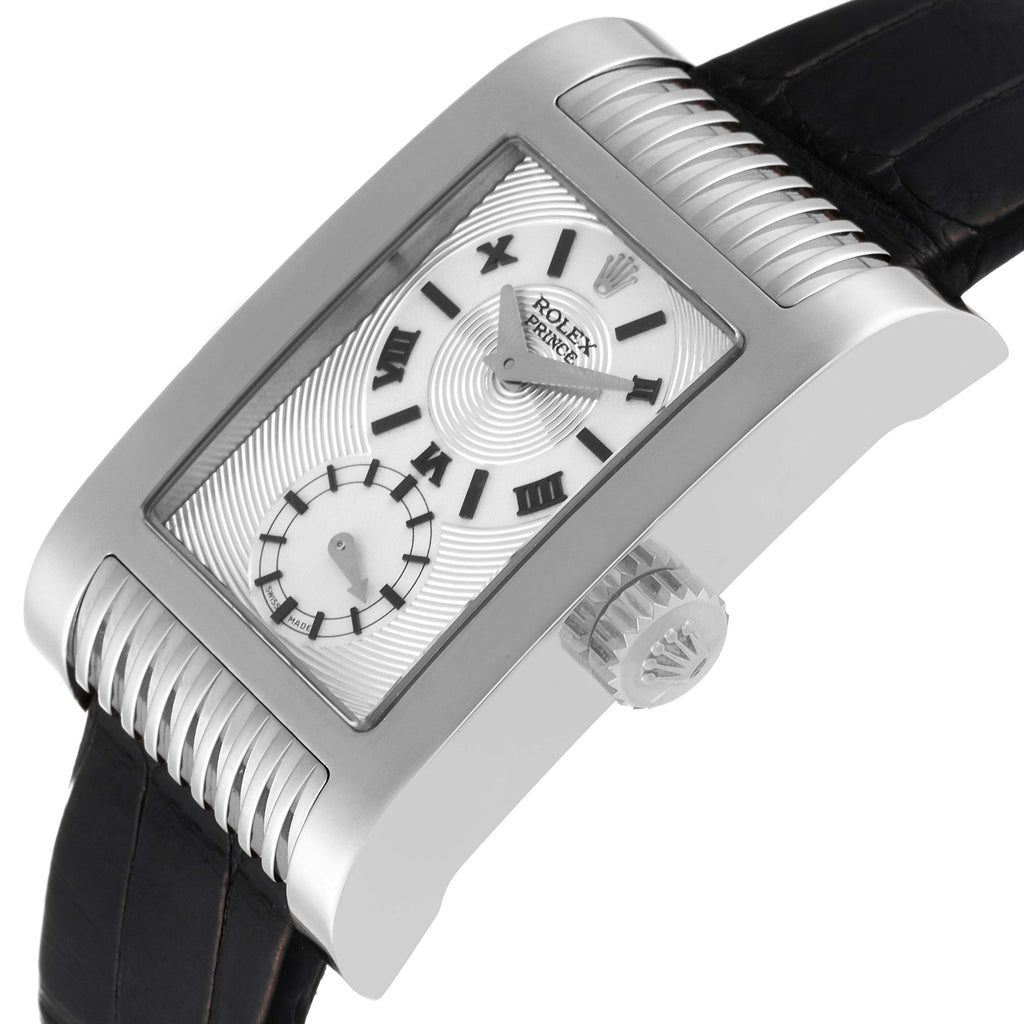 Rolex Cellini Prince White Gold Silver Dial Mens Watch 5441 Box Card