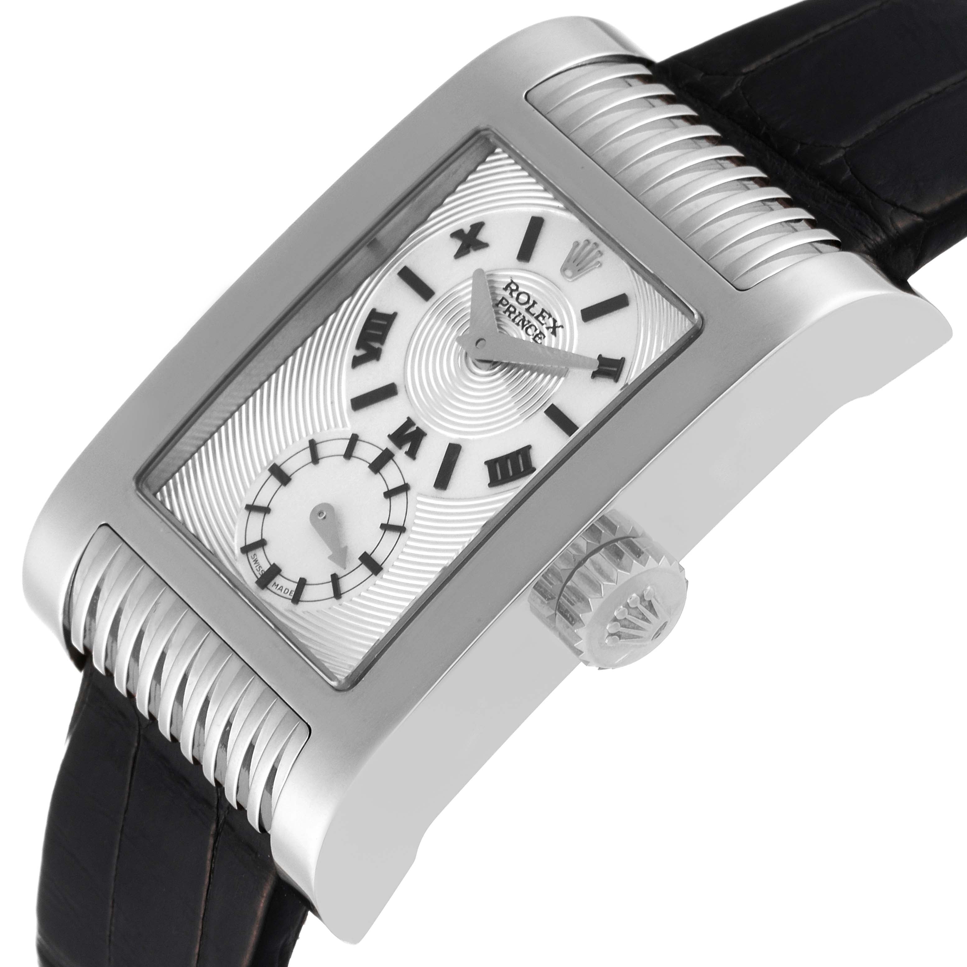 Rolex Cellini Prince White Gold Silver Dial Mens Watch 5441 Box Card