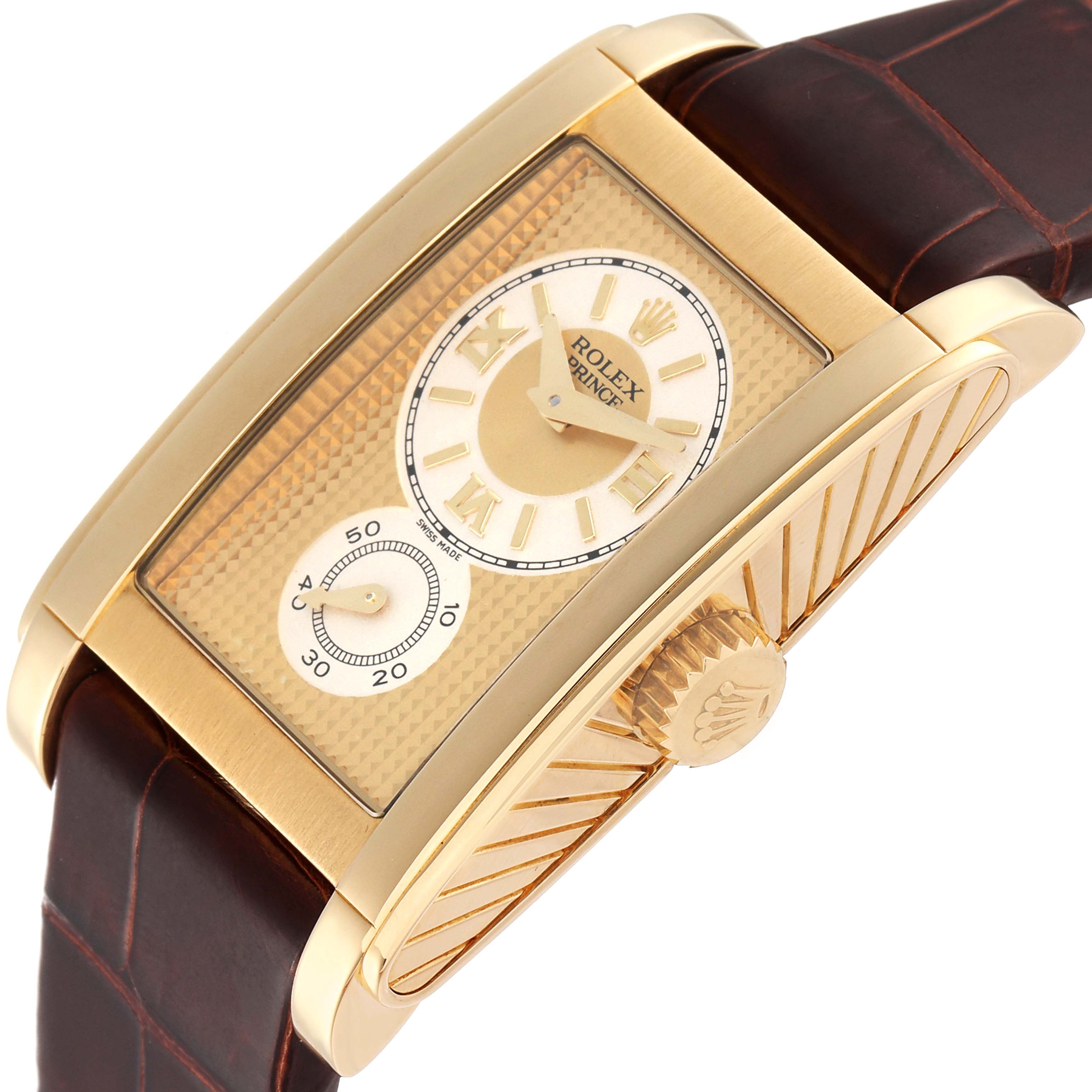 Rolex Cellini Prince Yellow Gold Champagne Dial Mens Watch 5440