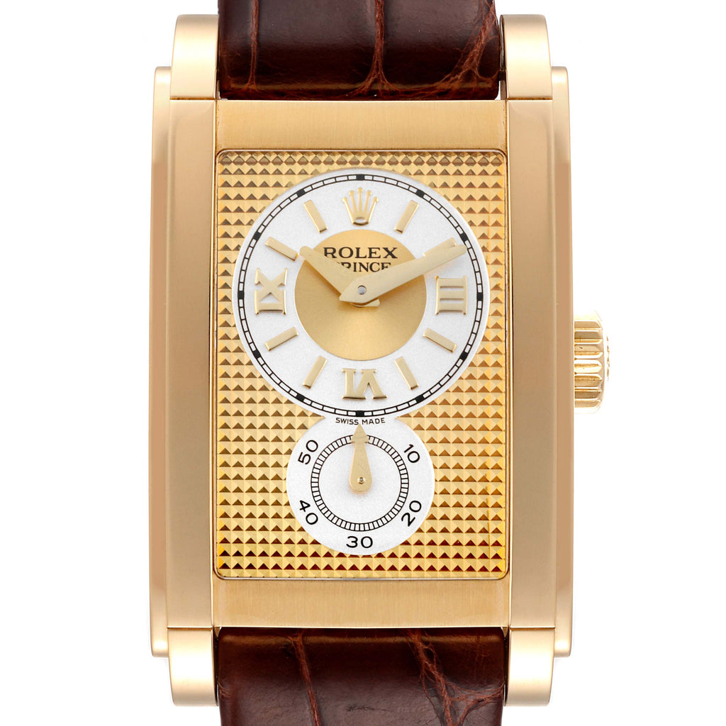 Rolex Cellini Prince Yellow Gold Champagne Dial Mens Watch 5440 Box Card