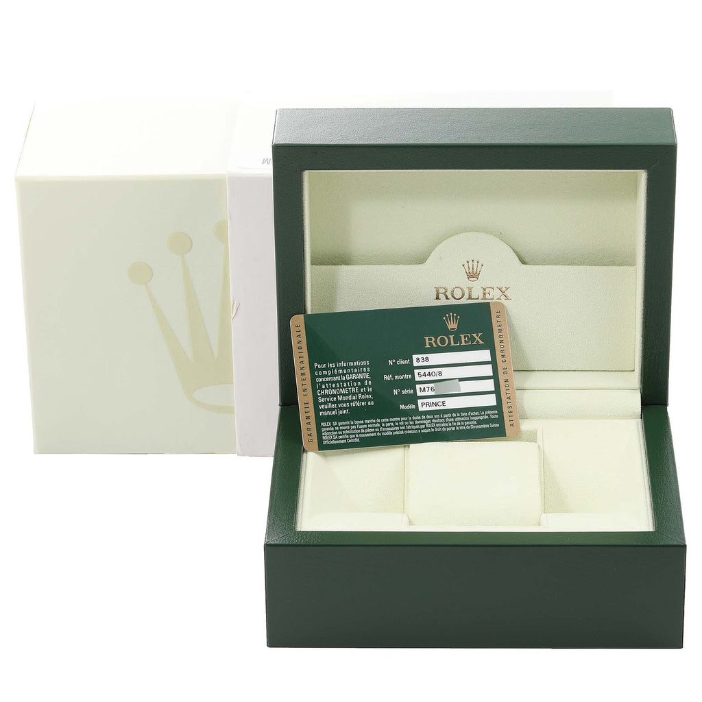 Rolex Cellini Prince Yellow Gold Champagne Dial Mens Watch 5440 Box Card