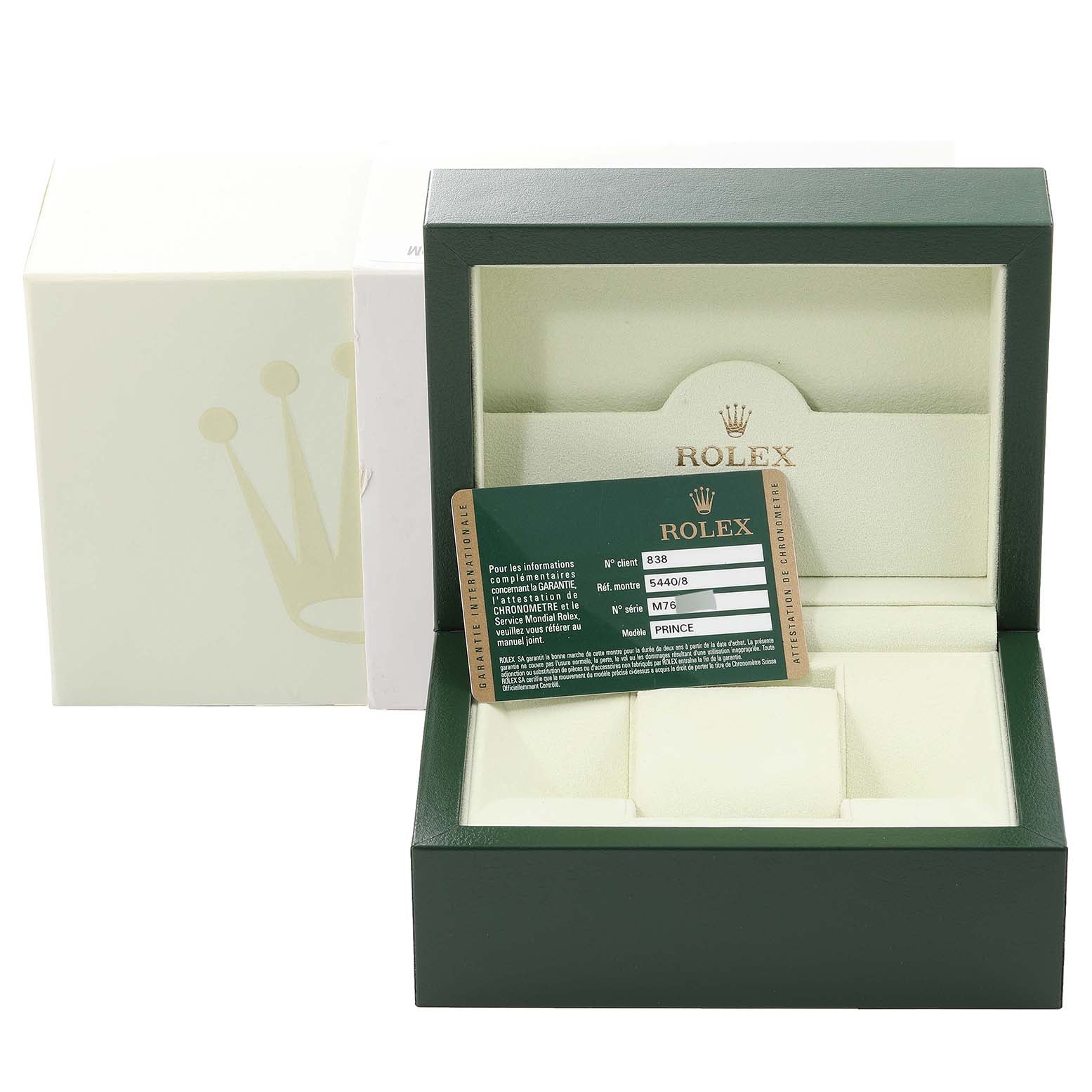 Rolex Cellini Prince Yellow Gold Champagne Dial Mens Watch 5440 Box Card
