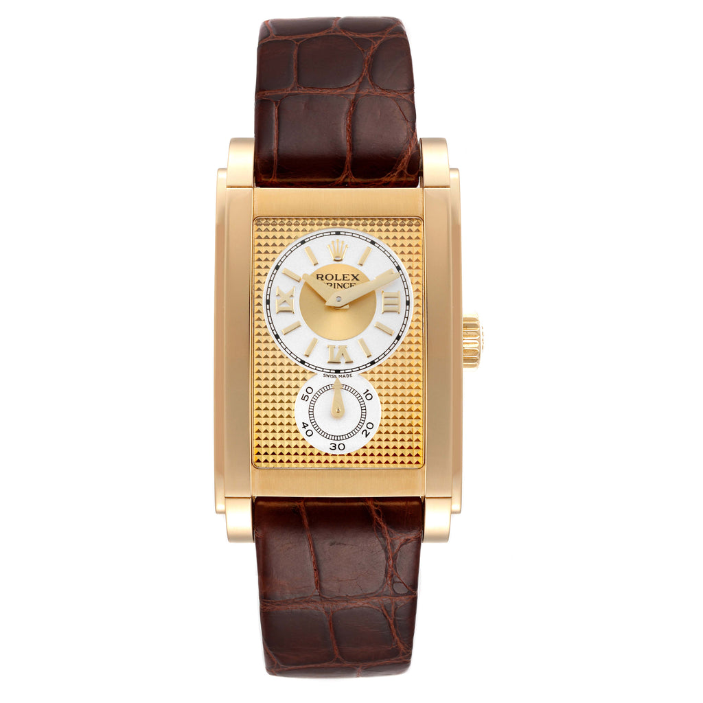 Rolex Cellini Prince Yellow Gold Champagne Dial Mens Watch 5440 Box Card