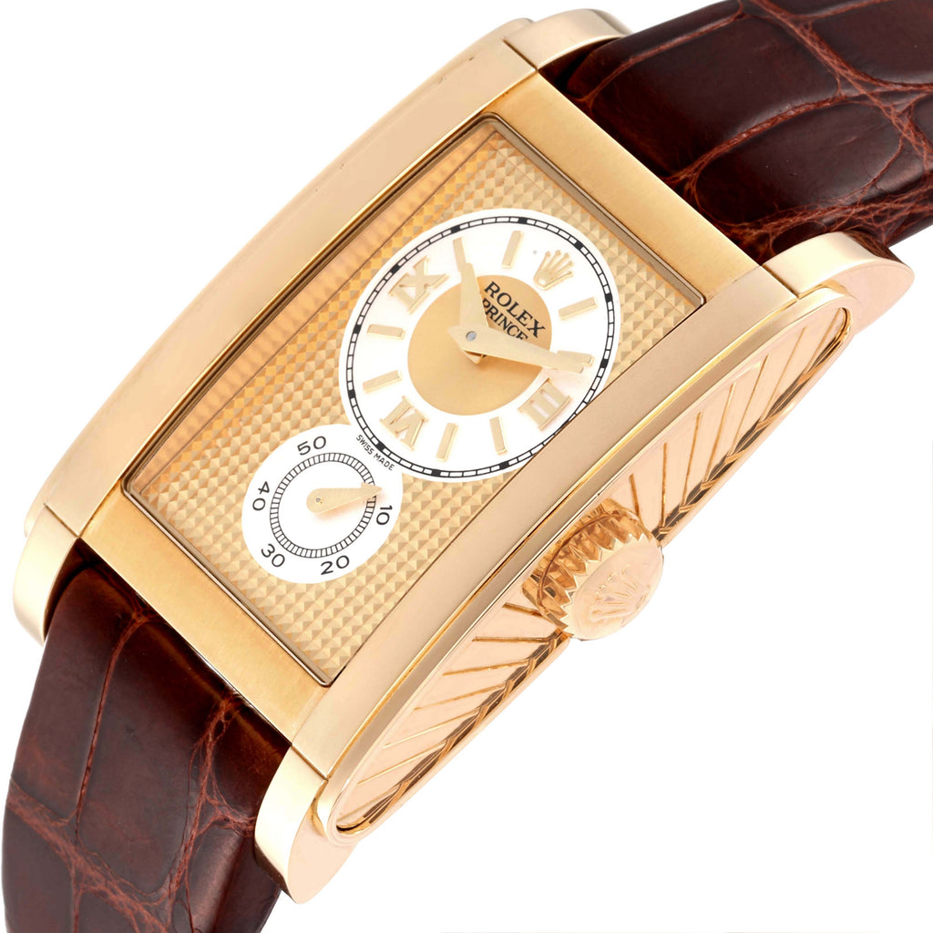 Rolex Cellini Prince Yellow Gold Champagne Dial Mens Watch 5440 Box Card