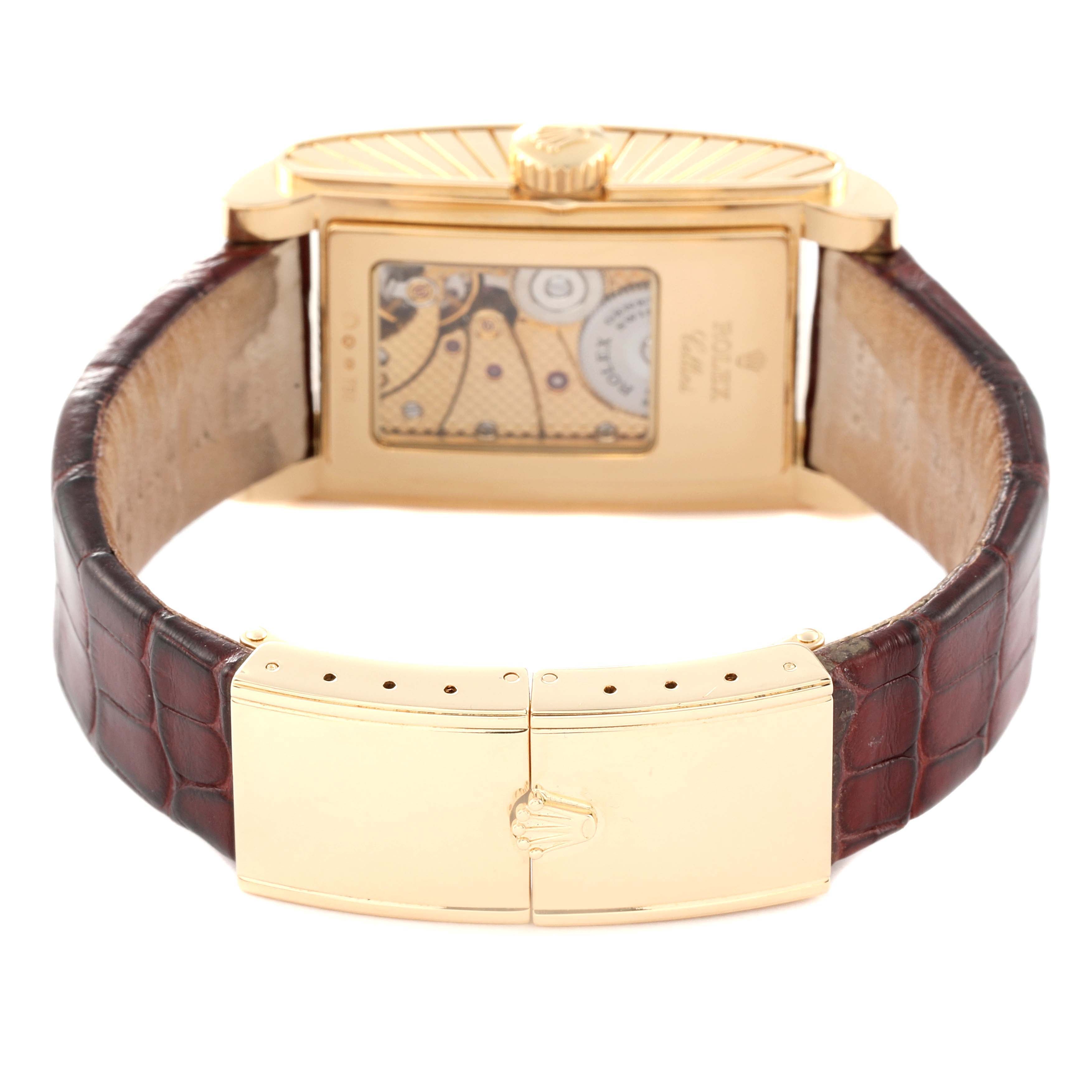Rolex Cellini Prince Yellow Gold Champagne Dial Mens Watch 5440 Box Service Card