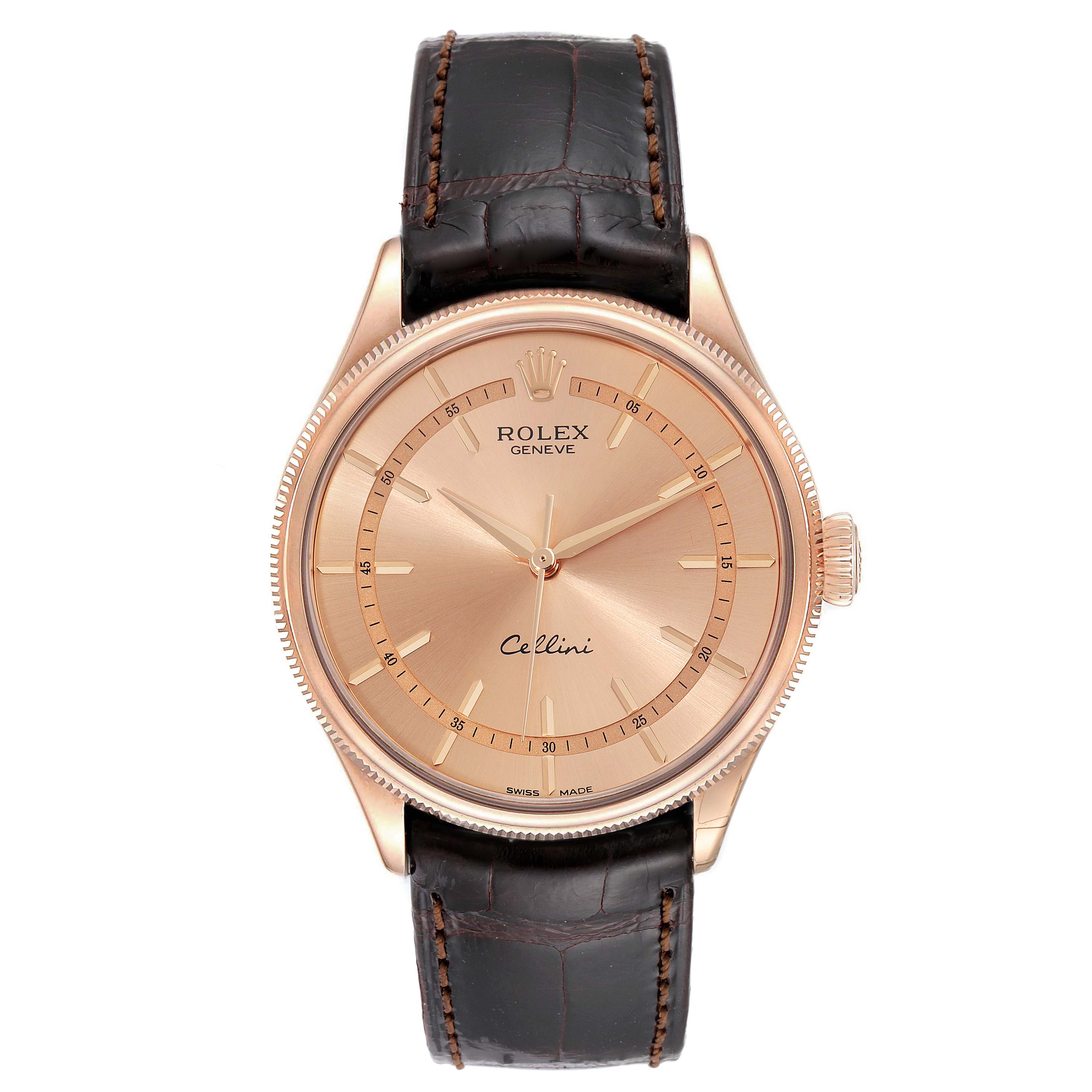 Rolex Cellini Time Rose Dial EveRose Gold Mens Watch 50505 Unworn